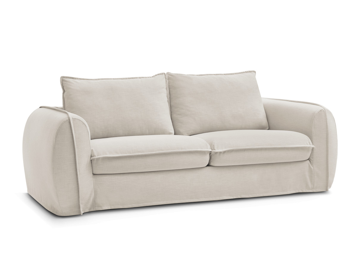 Bobochic Archimede Schlafsofa 3-Sitzer Stoff Beige, Liegefläche 140 × 194 cm