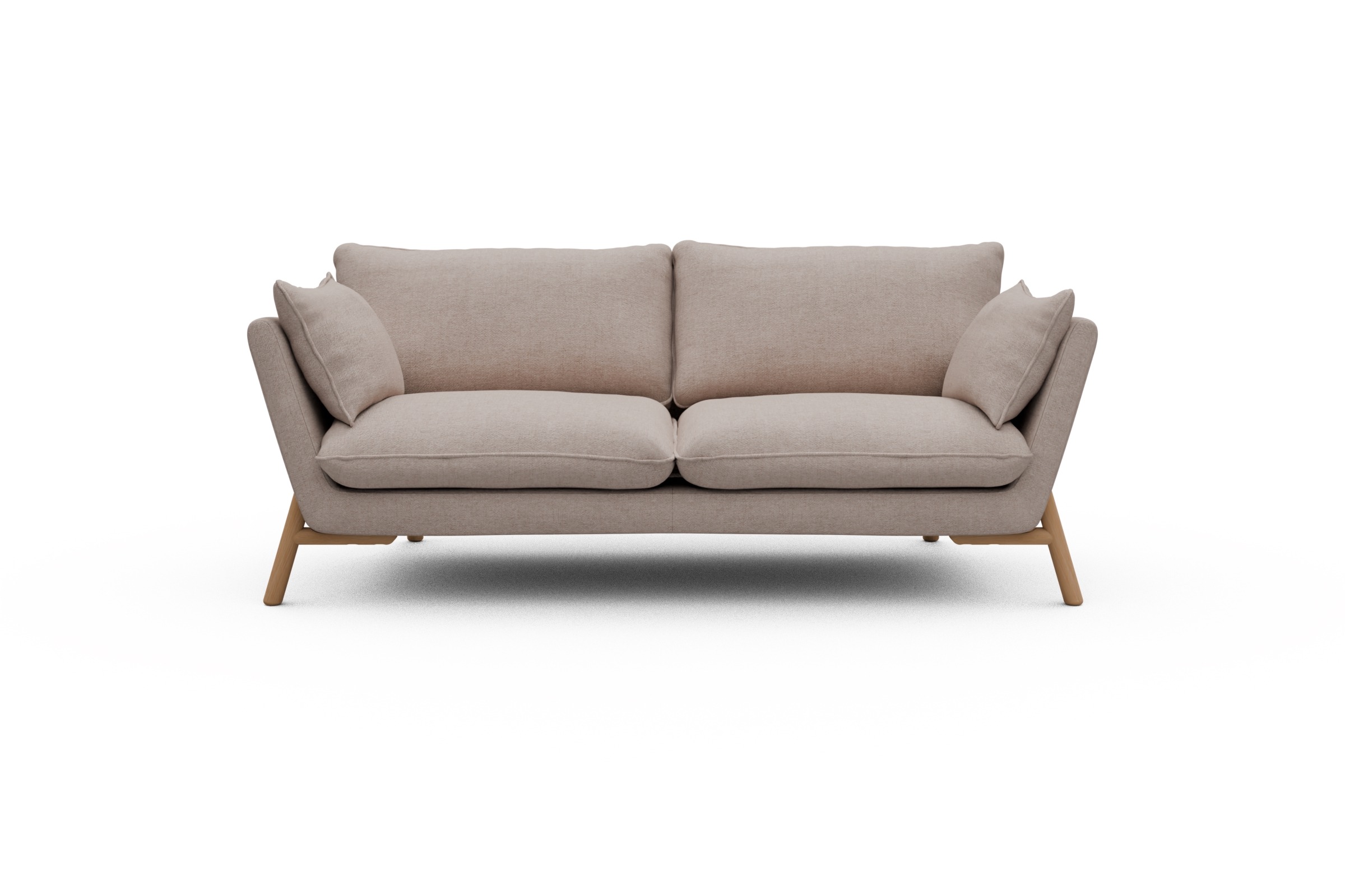 Skandi Home Sofa Emil 2-Sitzer Beinfarbe Eiche Natur Weda-Sand moebelfaktor