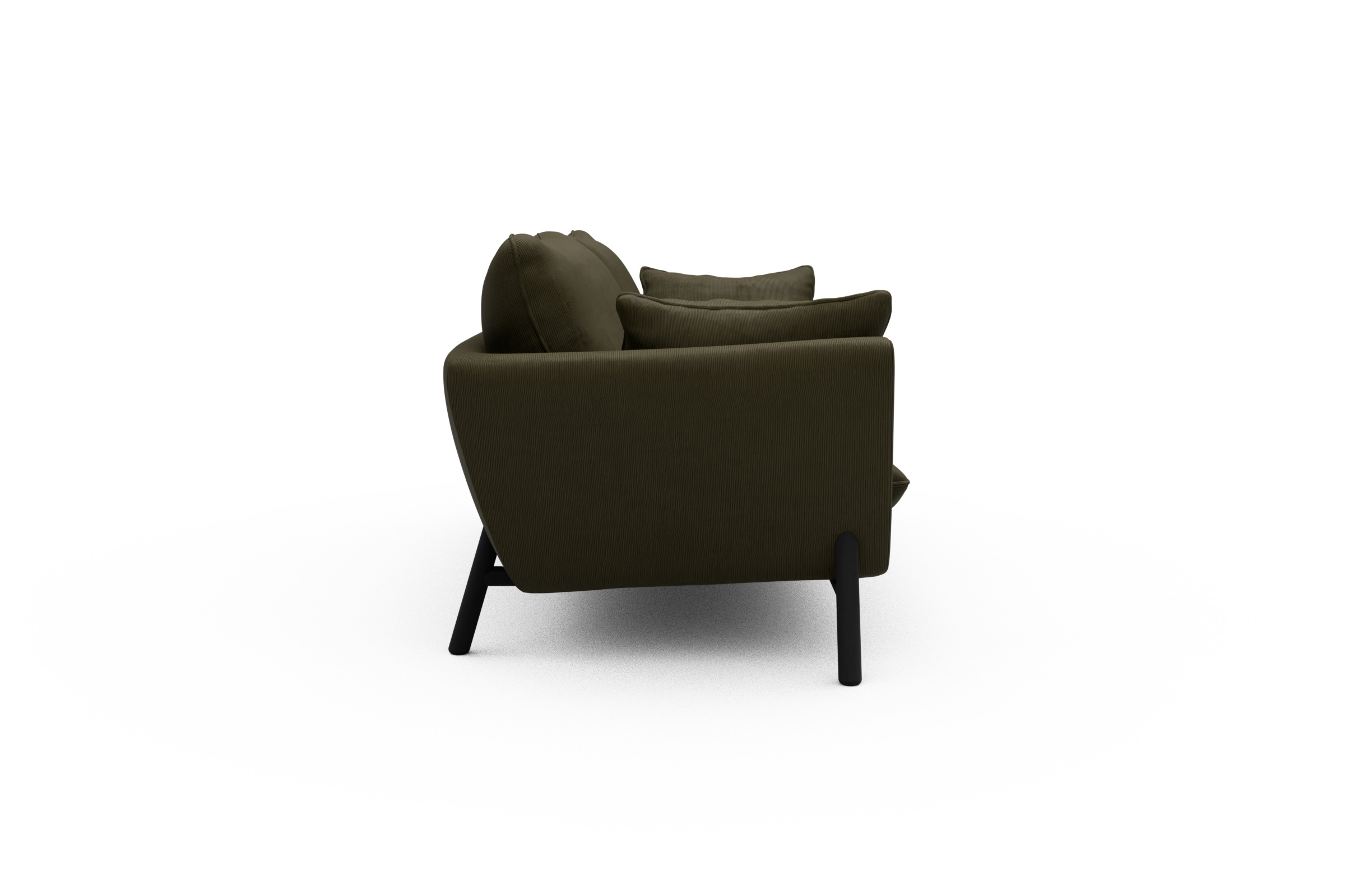 Sofa Emil 3-Sitzer Beinfarbe Eiche Schwarz Cordufine-Pine-Green