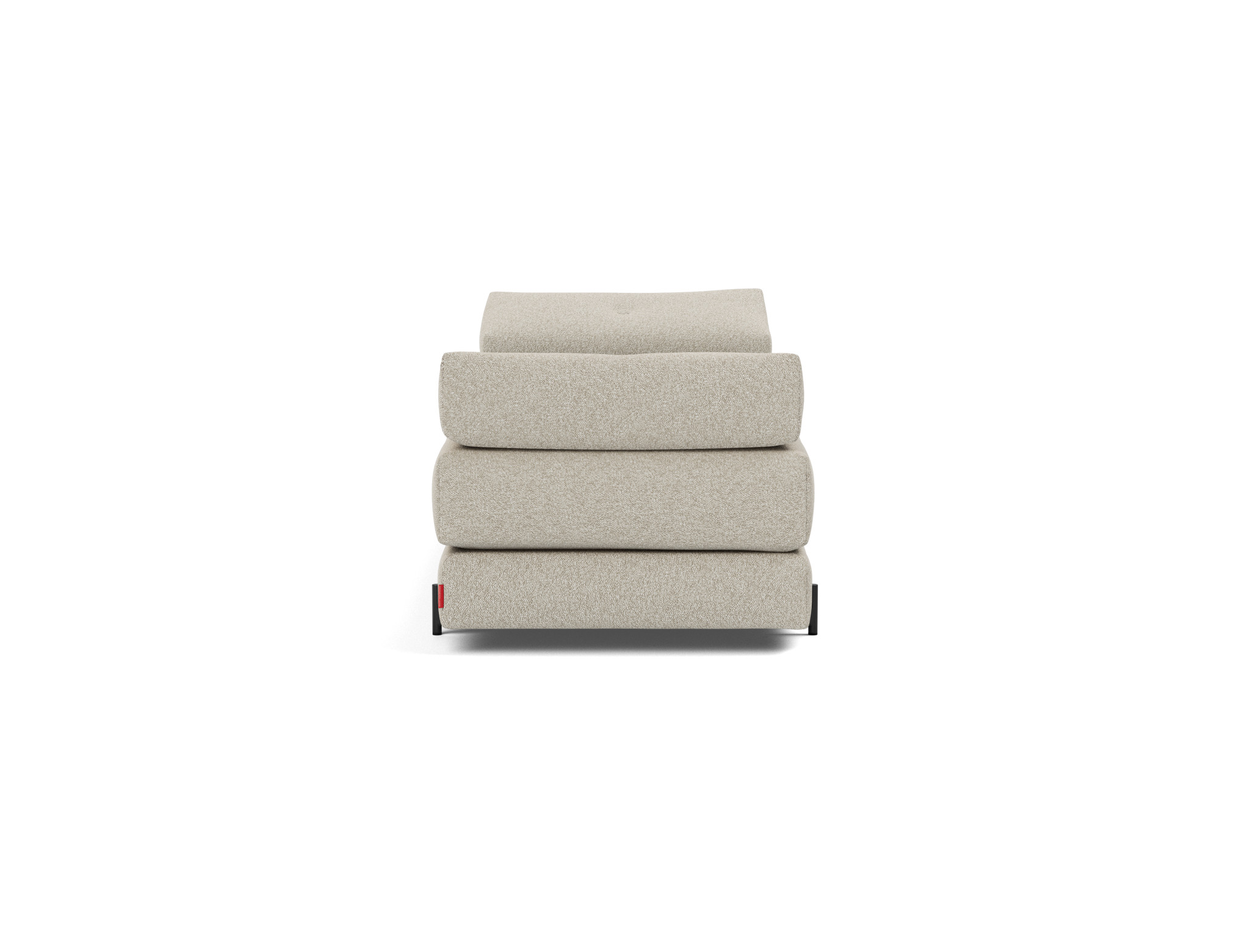 Tagesbett Sigmund Boucle Skandi 539-Beige Beine Indu schwarz