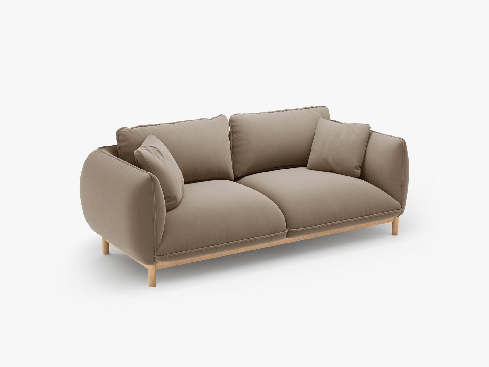 Micadoni Ada Sofa 2-Sitzer Samt Casino Hellbraun
