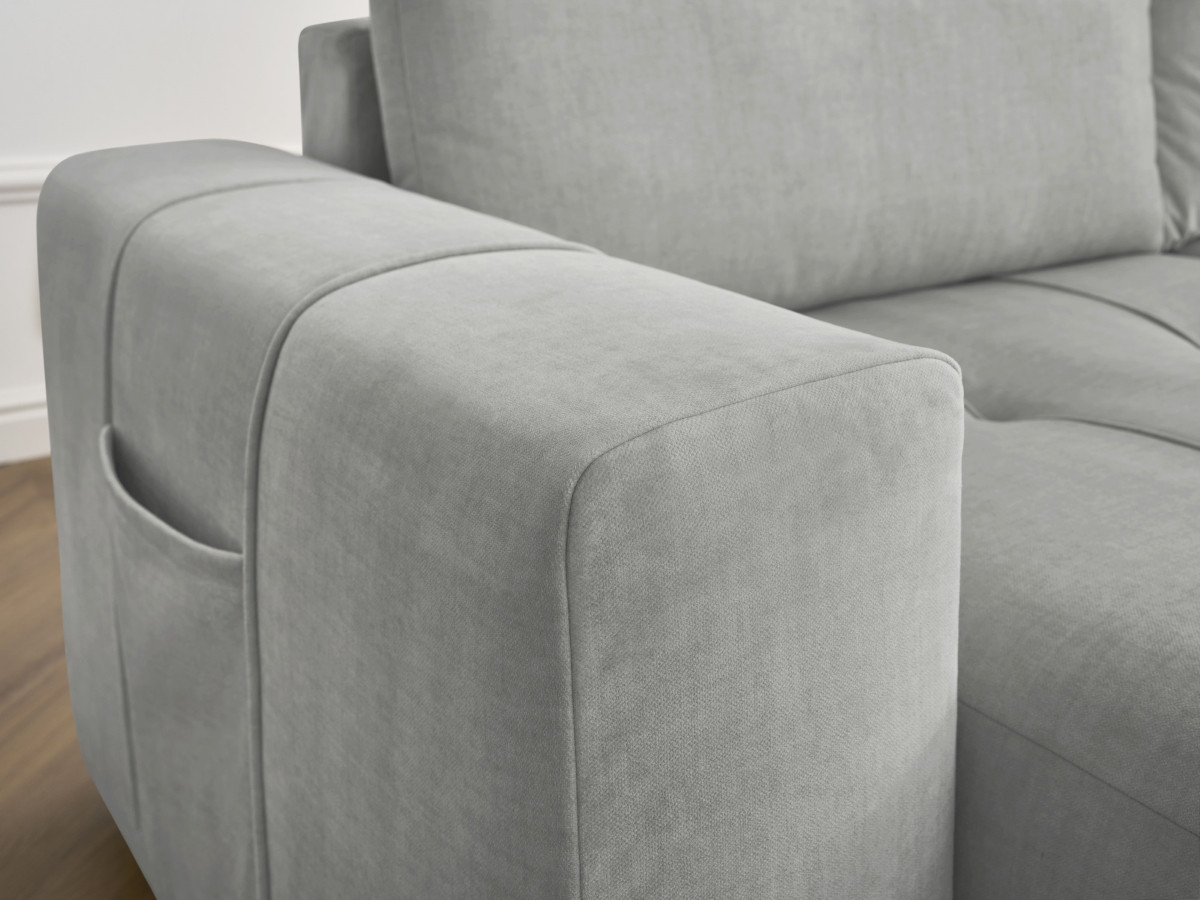 Bobochic Arsene Sofa 4-Sitzer Samt Hellgrau