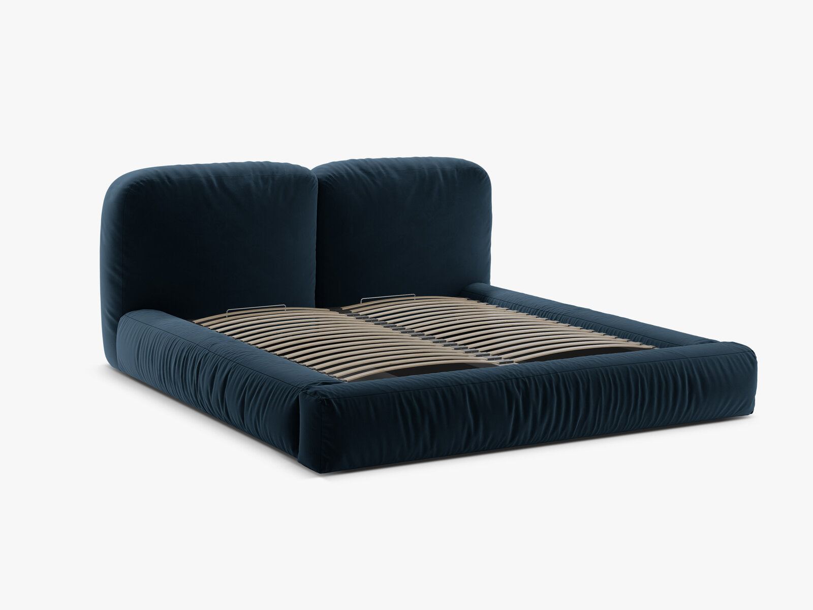 Micadoni Stauraumbett mit Kopfteil Martina Samt Vogue Dunkel Petrol 140x200
