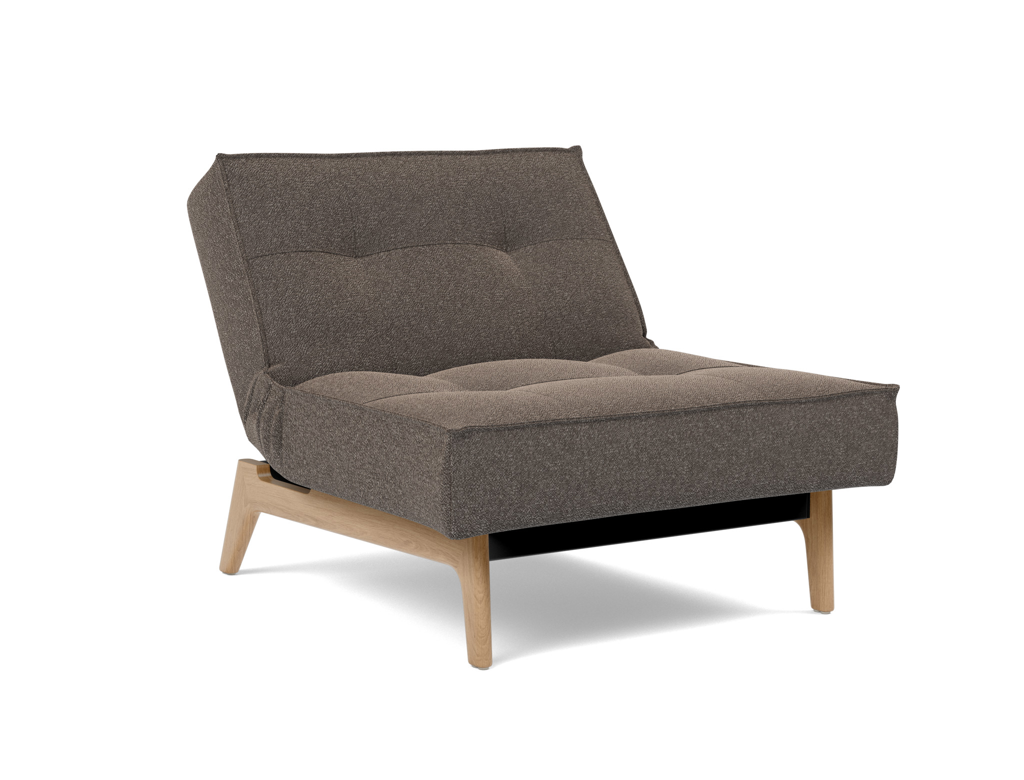 Sessel Splitback Boucle Skandi 530-Taupe Beine Eiche