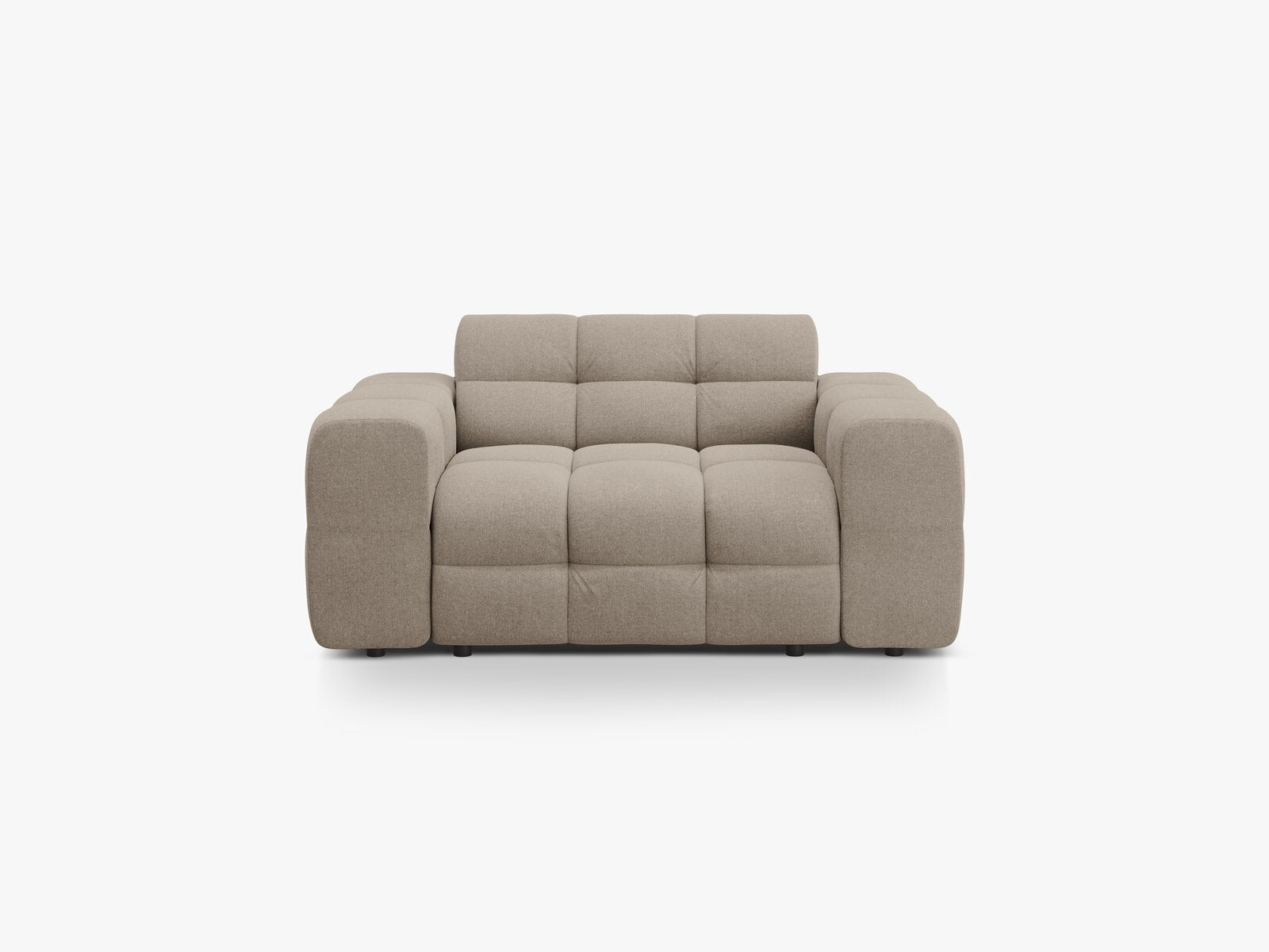 Micadoni Sofa Kendal 2-Sitzer Strukturierter Stoff Dunkelbeige