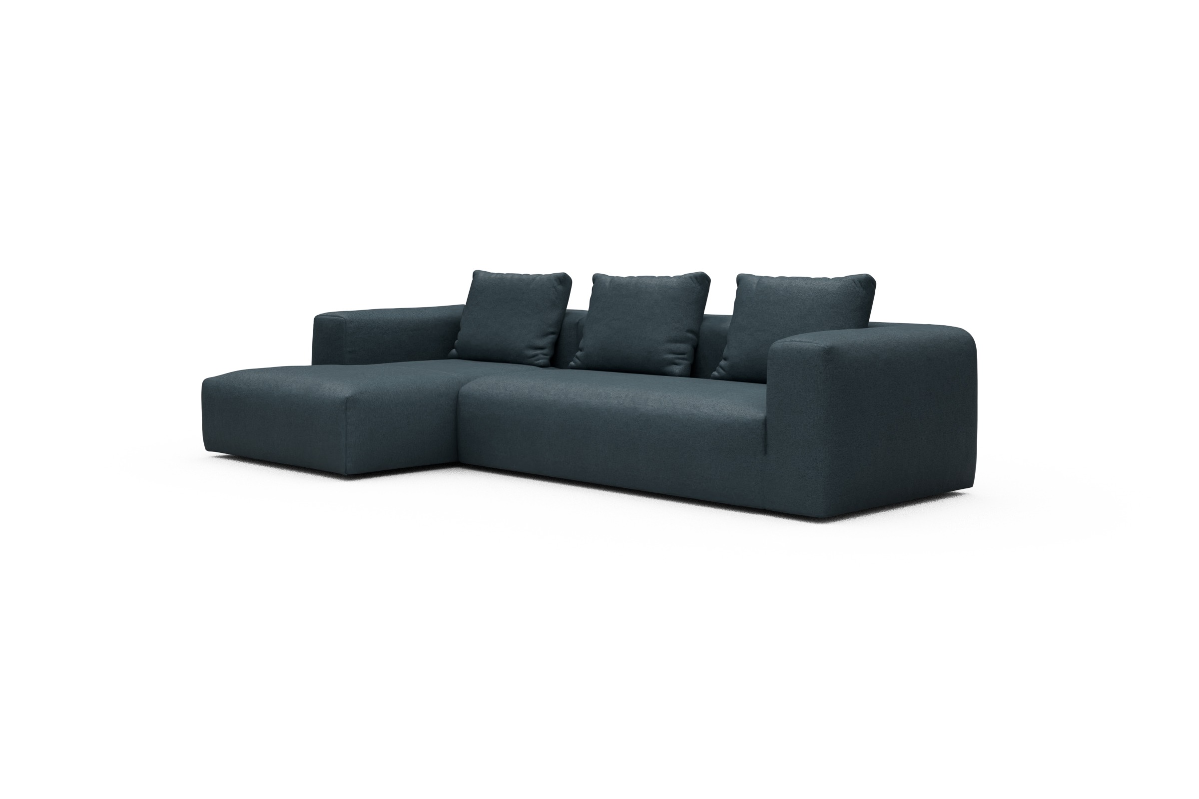 Ecksofa Fred Chaiselongue links mit 2,5-Sitzer Denari-Royal-Blue