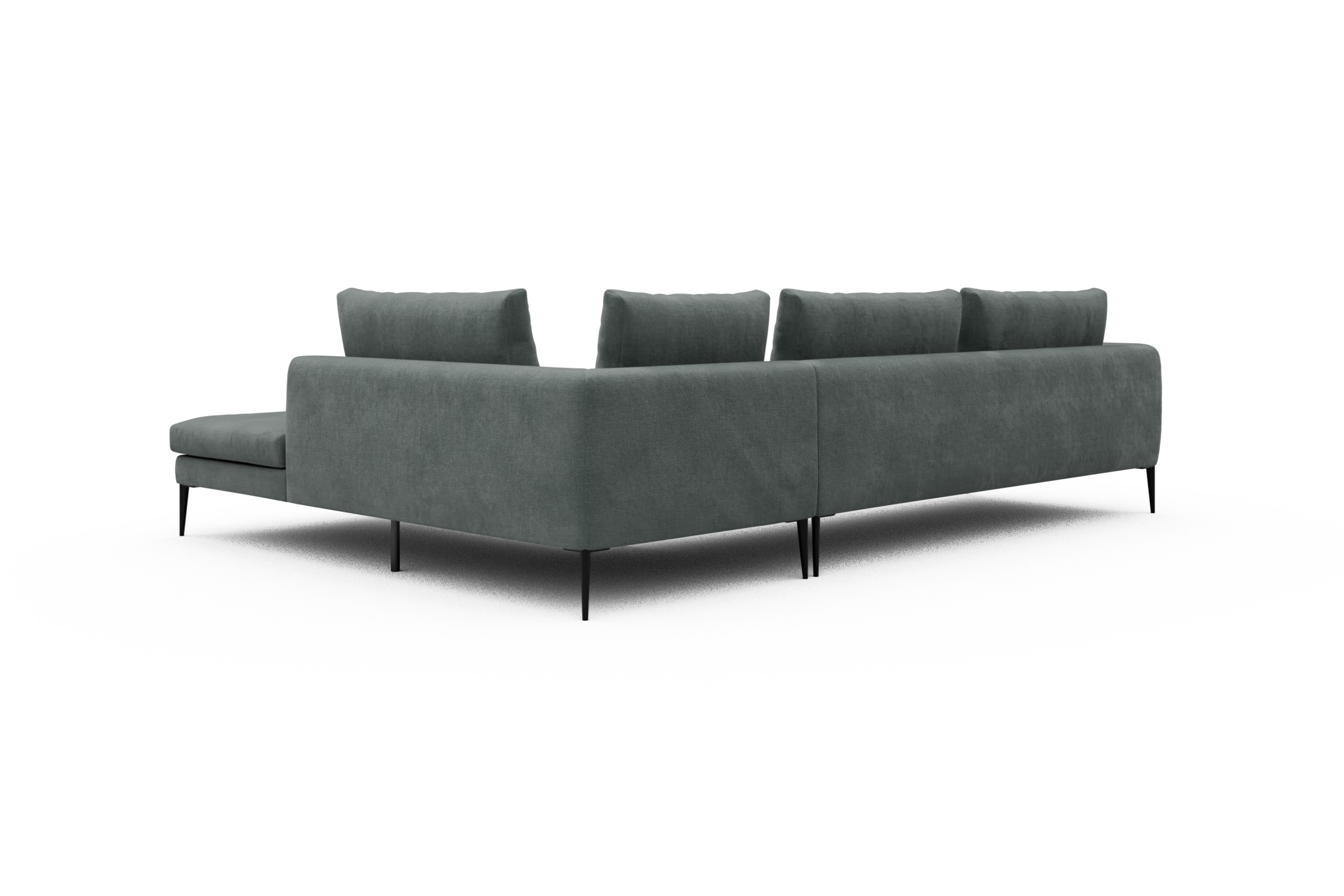 Ecksofa Paul Relax-Ecke links mit 3-Sitzer Smooth-Silver-Grey