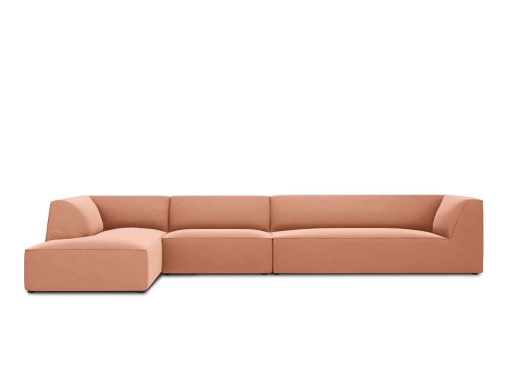 Cosmopolitan Design Ecksofa Siena 5-Sitzer Samt Salvador Rosa Links