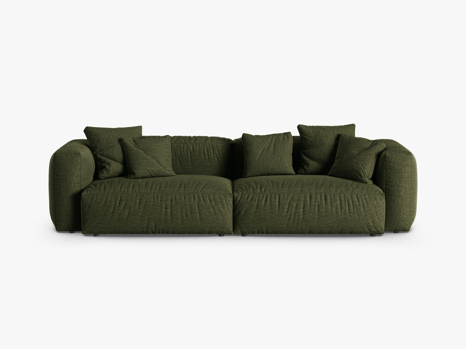Micadoni Sofa Martina 4-Sitzer 90cm Sitztiefe Strukturierter Stoff Boston Grün
