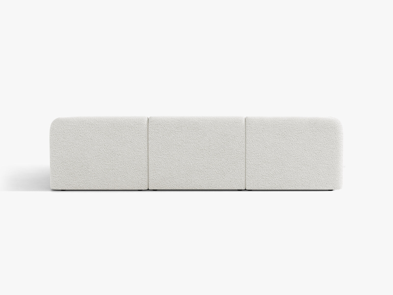 Micadoni Ecksofa Miley 4-Sitzer Rechts Boucle Baloo Weiß