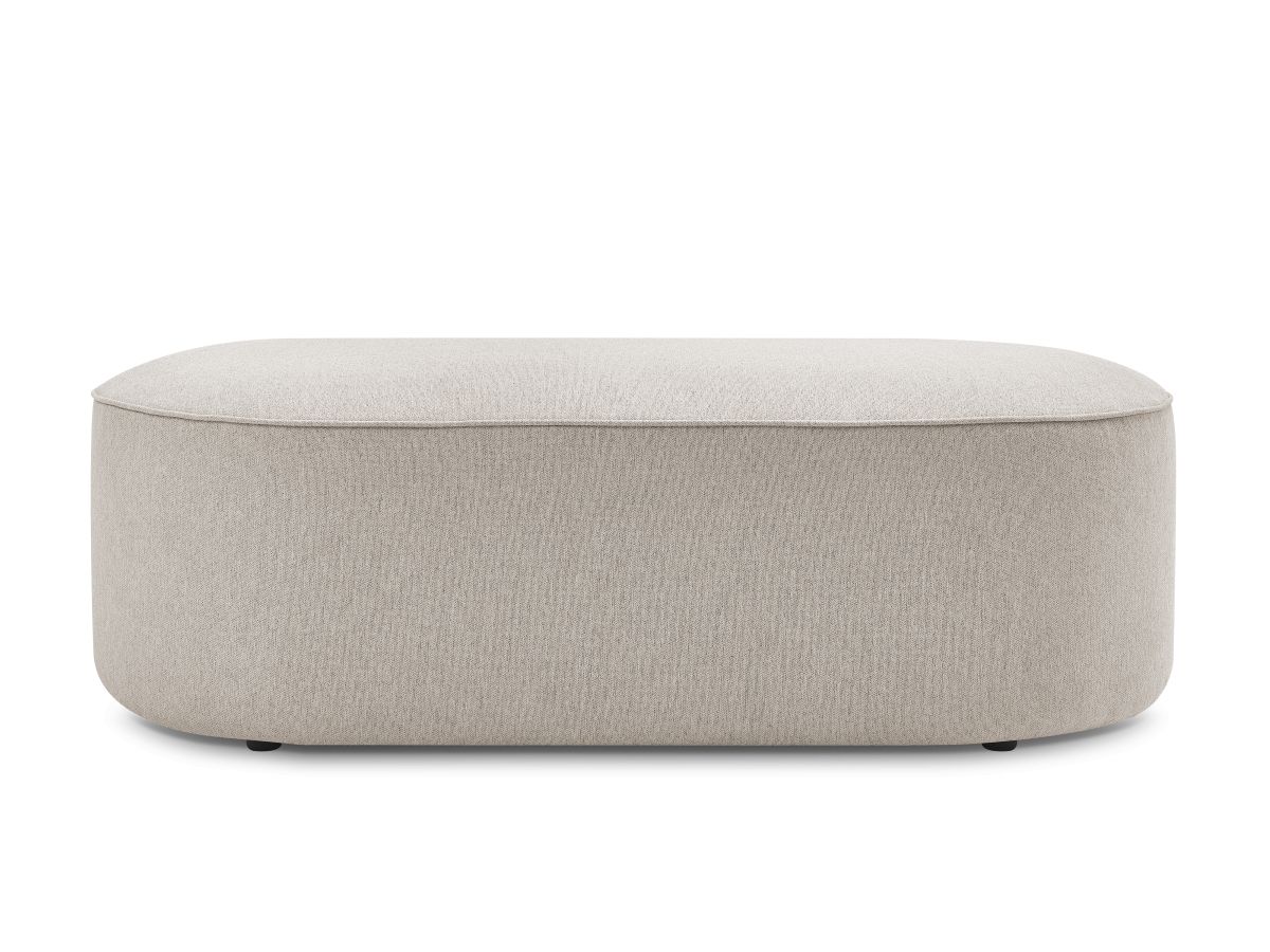 Bobochic Rousseau Pouf Melange-Stoff Beige