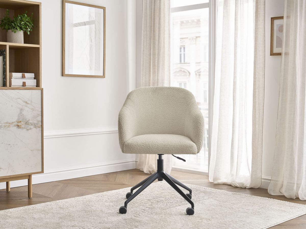 Bobochic Sophie Bürostuhl Bouclé-Stoff Beige