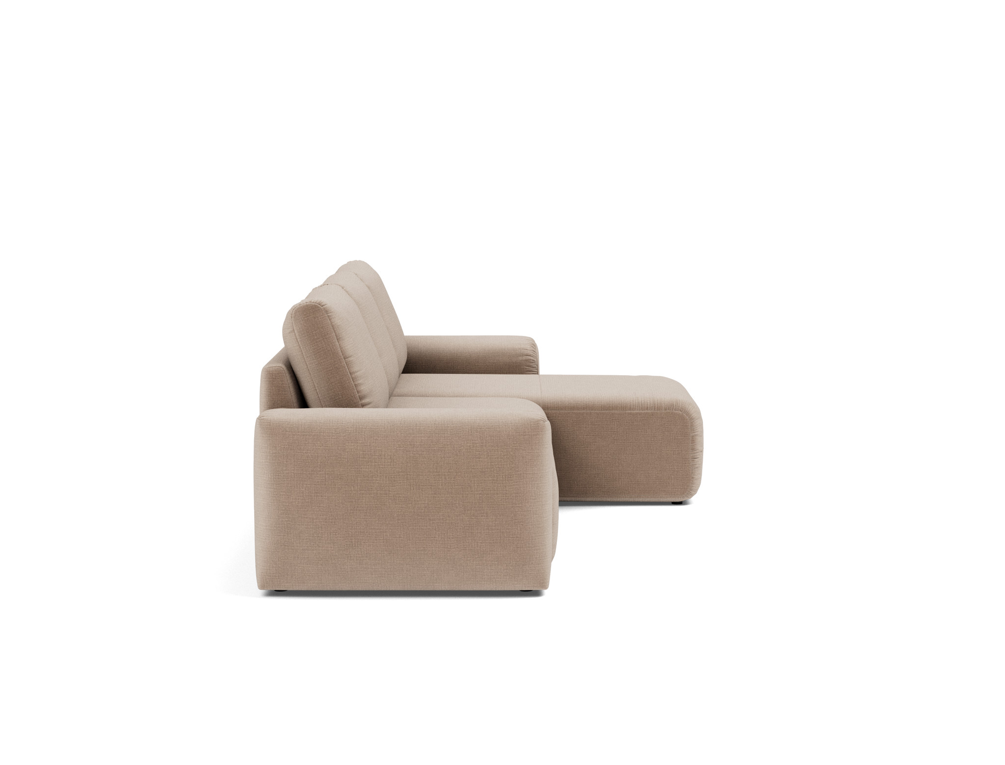 Schlafsofa Norum mit Chaiselongue und Chunky-Armlehnen Chenille Esina 417-Mocha