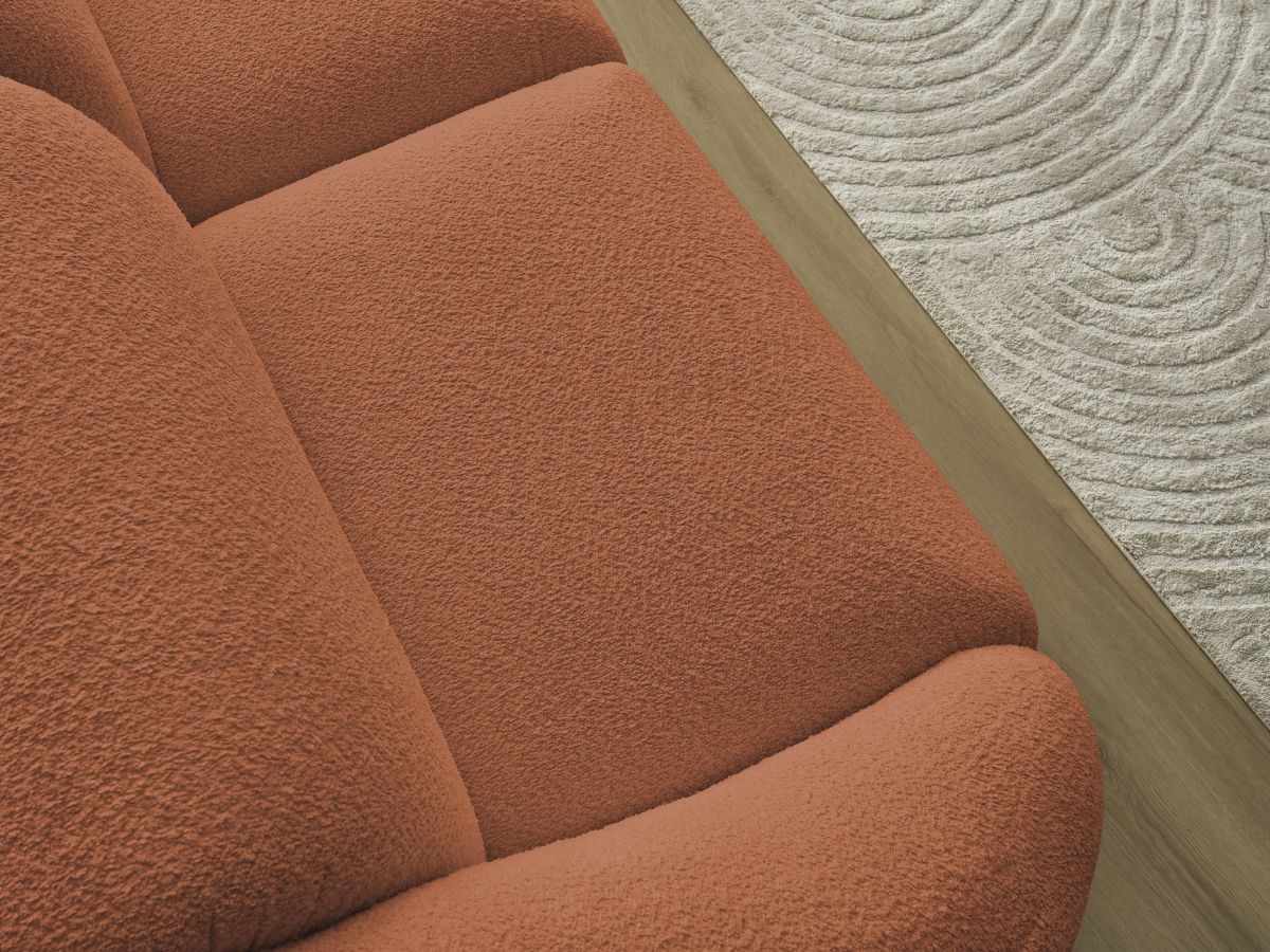 Bobochic Tina Sofa 3-Sitzer Bouclé-Stoff Orange