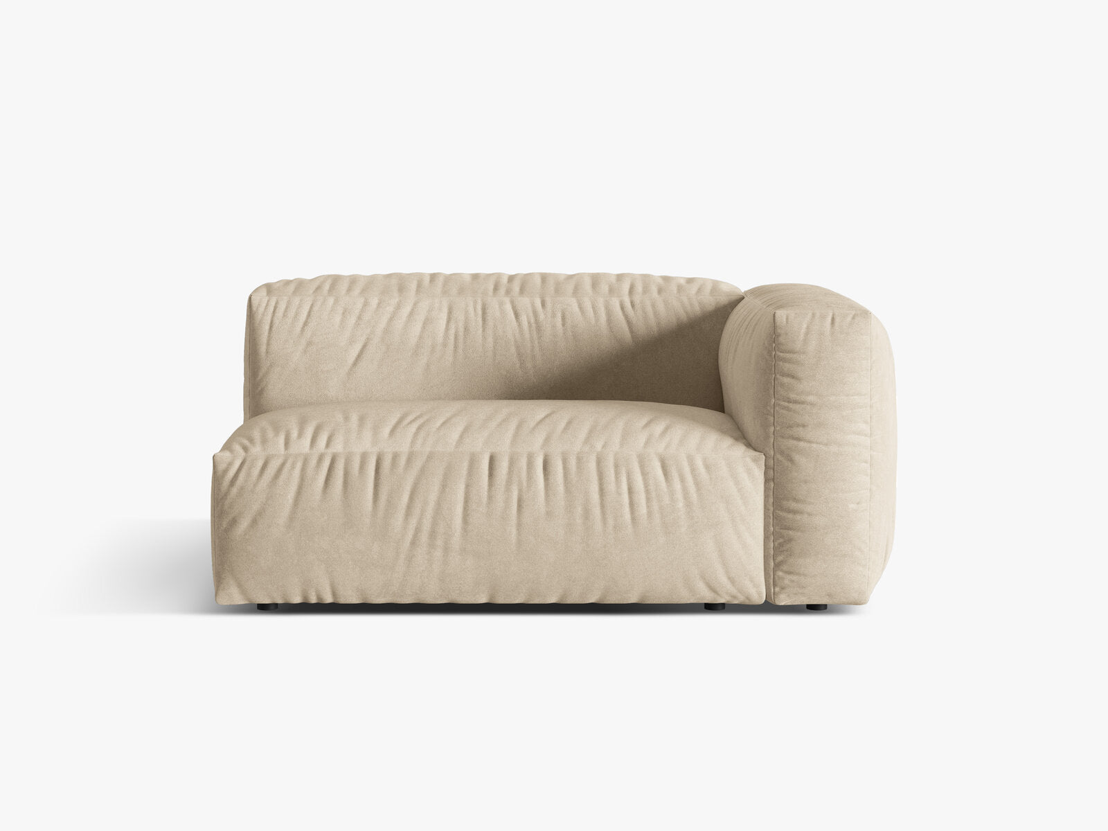 Micadoni Eckmodul Martina 1-Sitzer Groß Rechts Samt Vogue Helles Beige