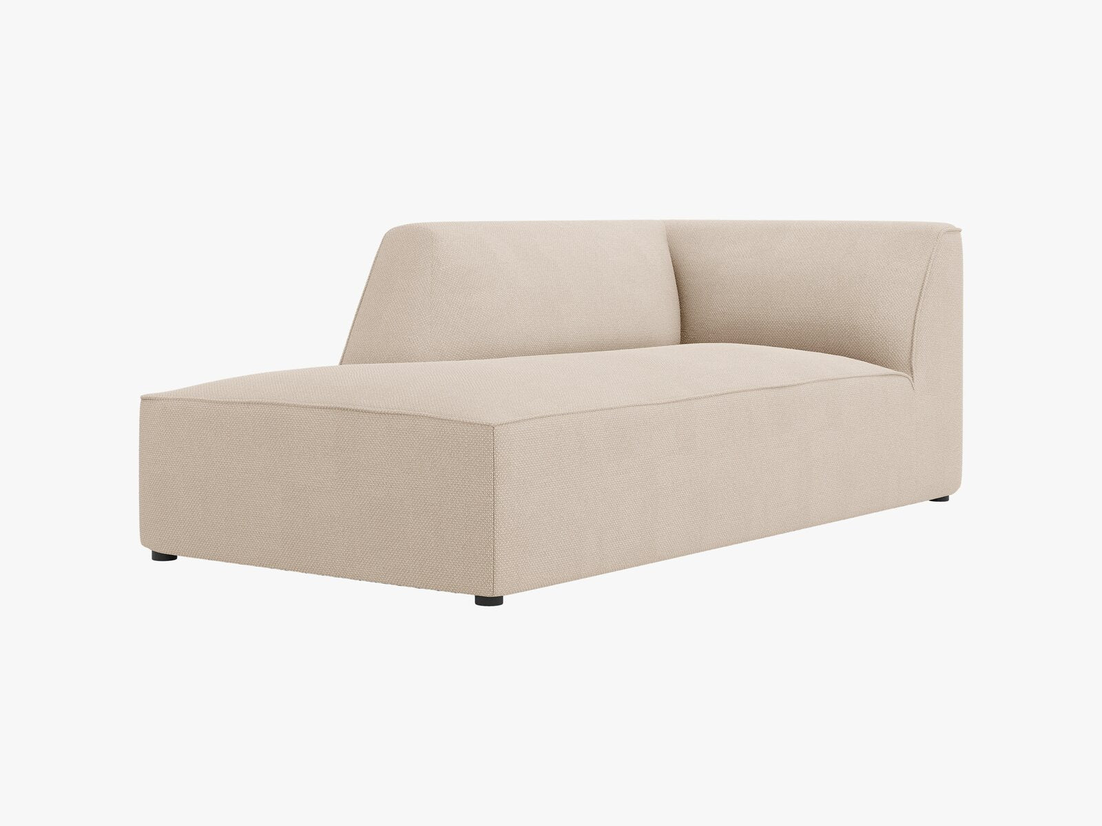 Micadoni Recamiere Ruby 1-Sitzer Links Strukturierter Stoff Ottawa Beige