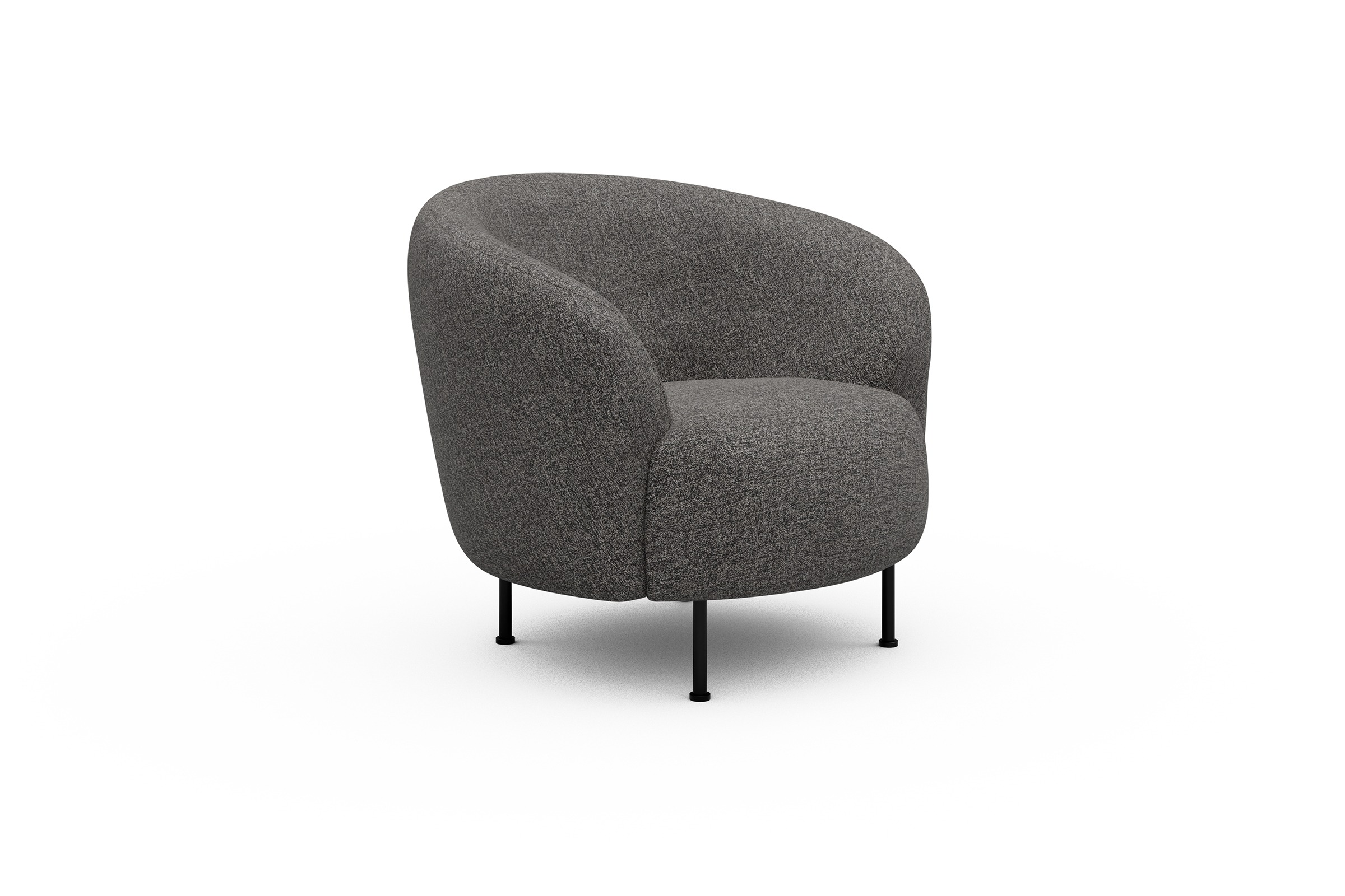 Sessel Ronda Metallbeine Schwarz Carreno-Salt-and-Pepper