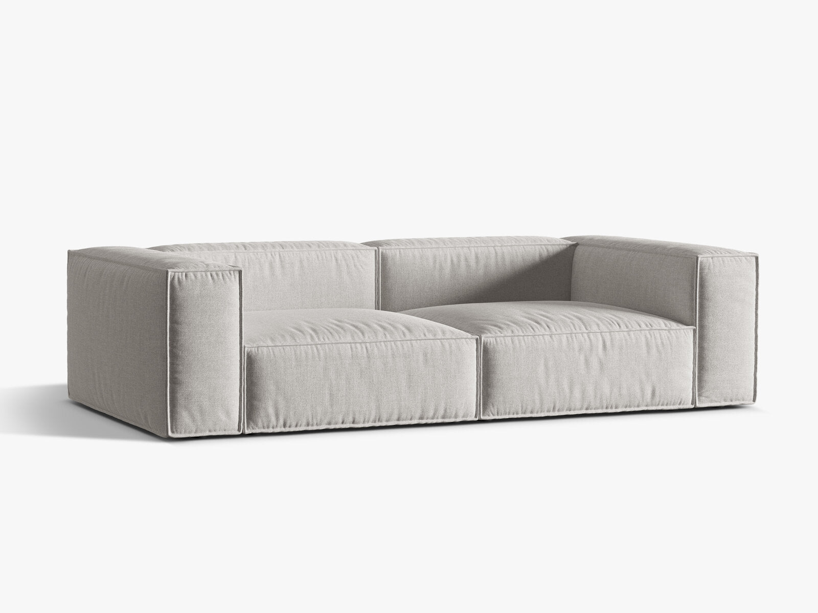 Micadoni Sofa Nuria 4-Sitzer Strukturierter Stoff Hellgrau