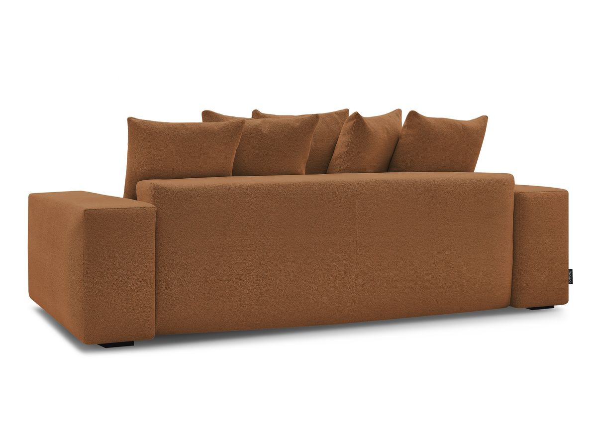 Bobochic Voltaire Schlafsofa 3-Sitzer mit Bettkasten Melange-Stoff Orange