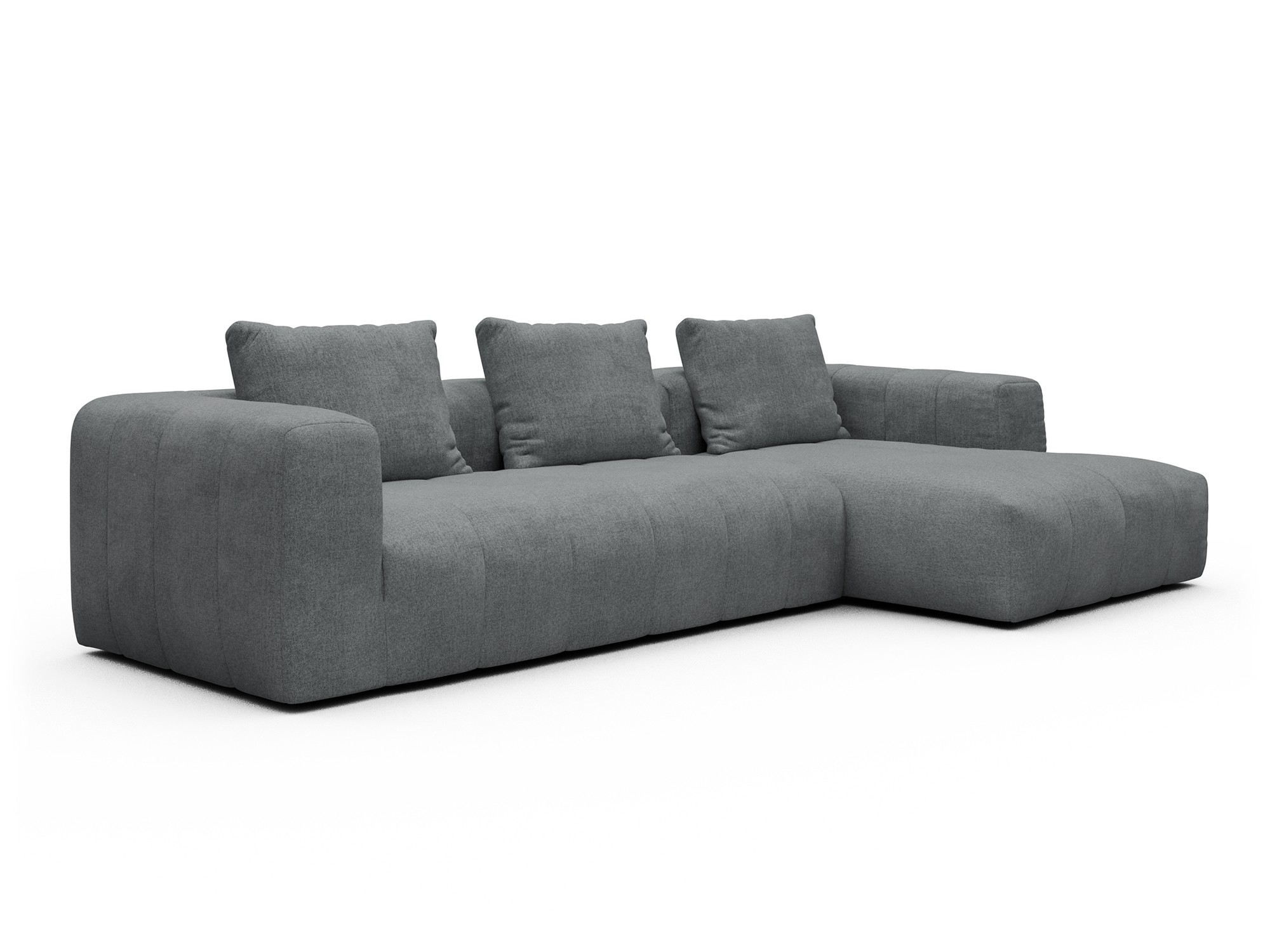 Hugo 2,5-Sitzer Armlehne links mit Chaiselongue Casone-Gravel-Grey moebelfaktor