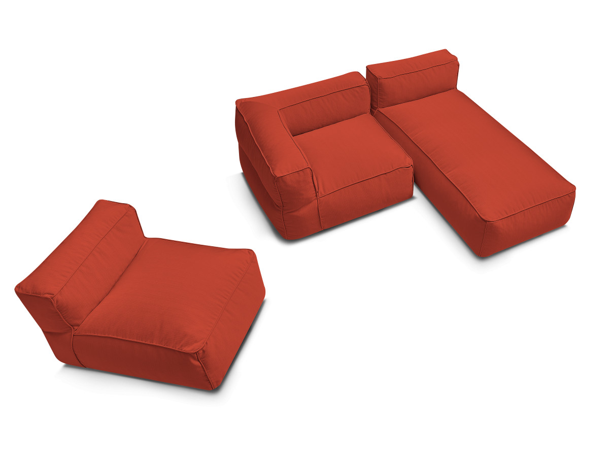 Bobochic Giulia Gartensofa 3-Sitzer 240 × 170 cm Stoff Rot