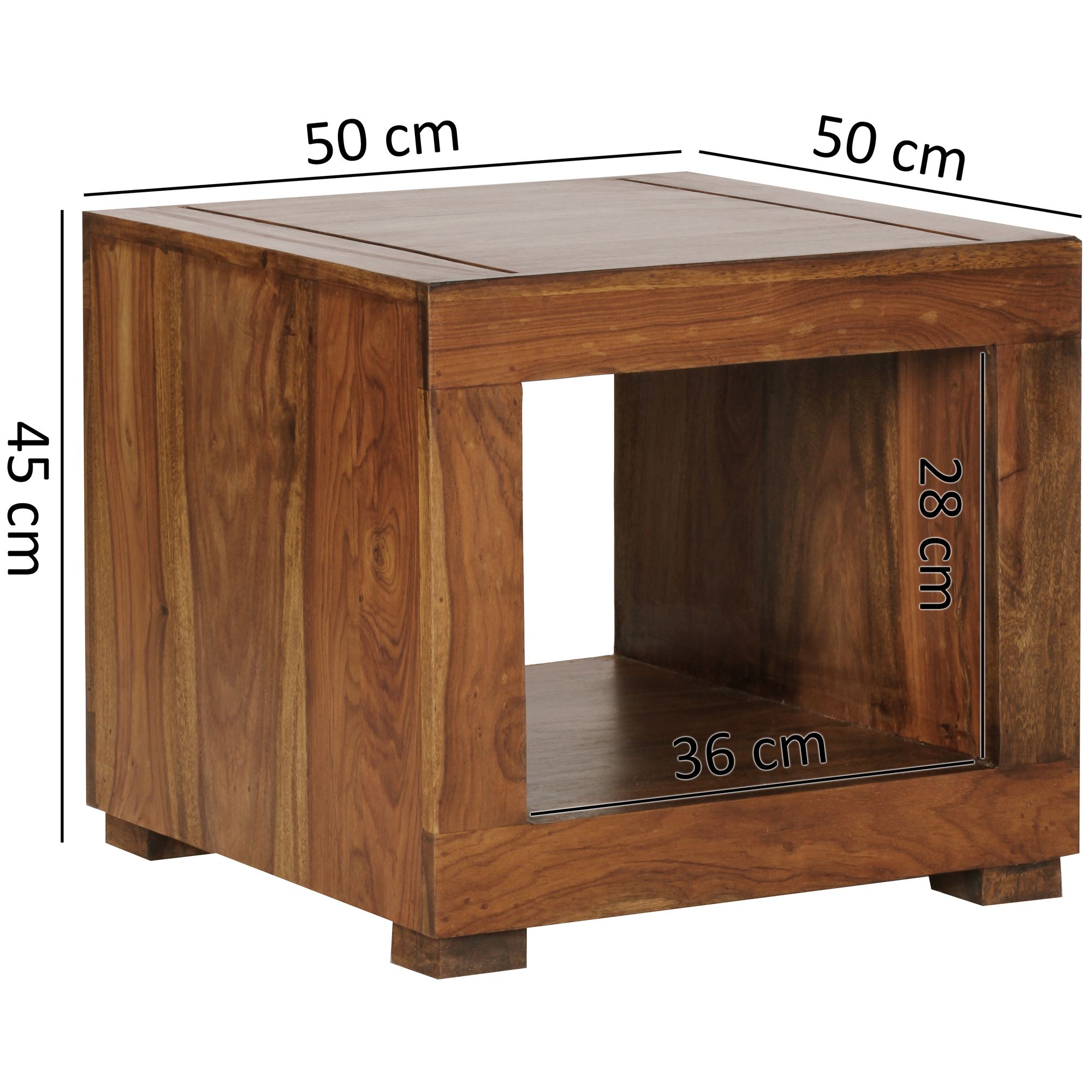 Couchtisch Aalvik Sheesham Massivholz 50 × 50 × 45 cm