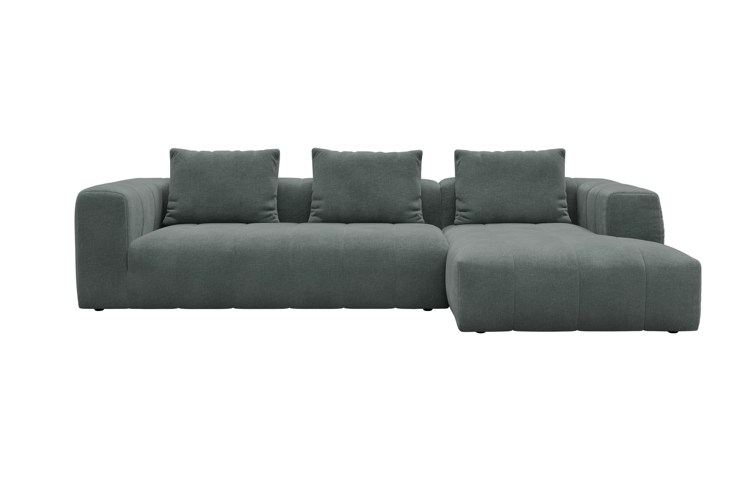Hugo 2,5-Sitzer Armlehne links mit Chaiselongue Smooth-Silver-Grey moebelfaktor