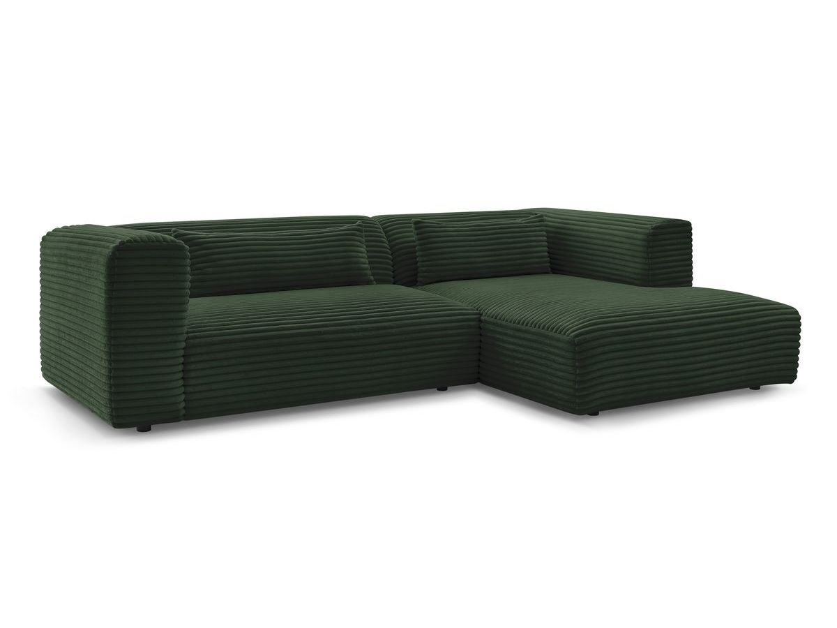 Bobochic Harry Ecksofa Breitcord weich Grün Ecke rechts