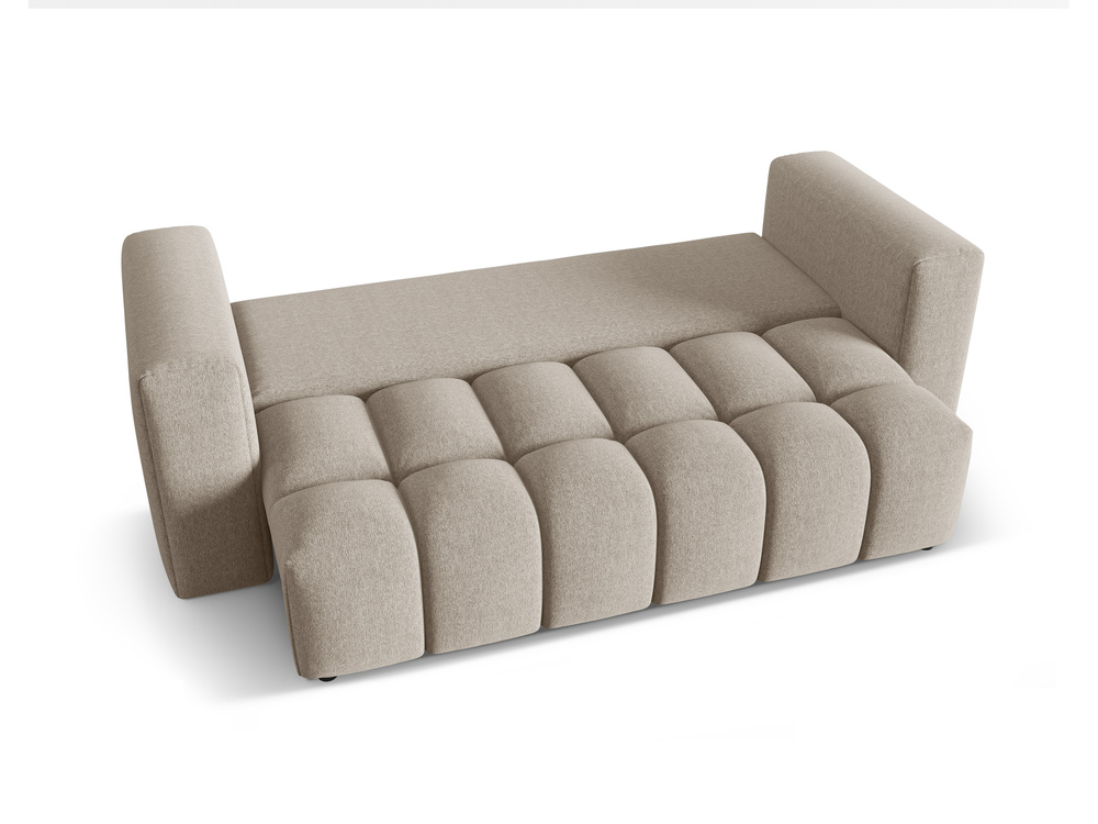 Cosmopolitan Design Schlafsofa Verona 3-Sitzer mit Bettkasten Strukturierter Stoff Sorella Sand
