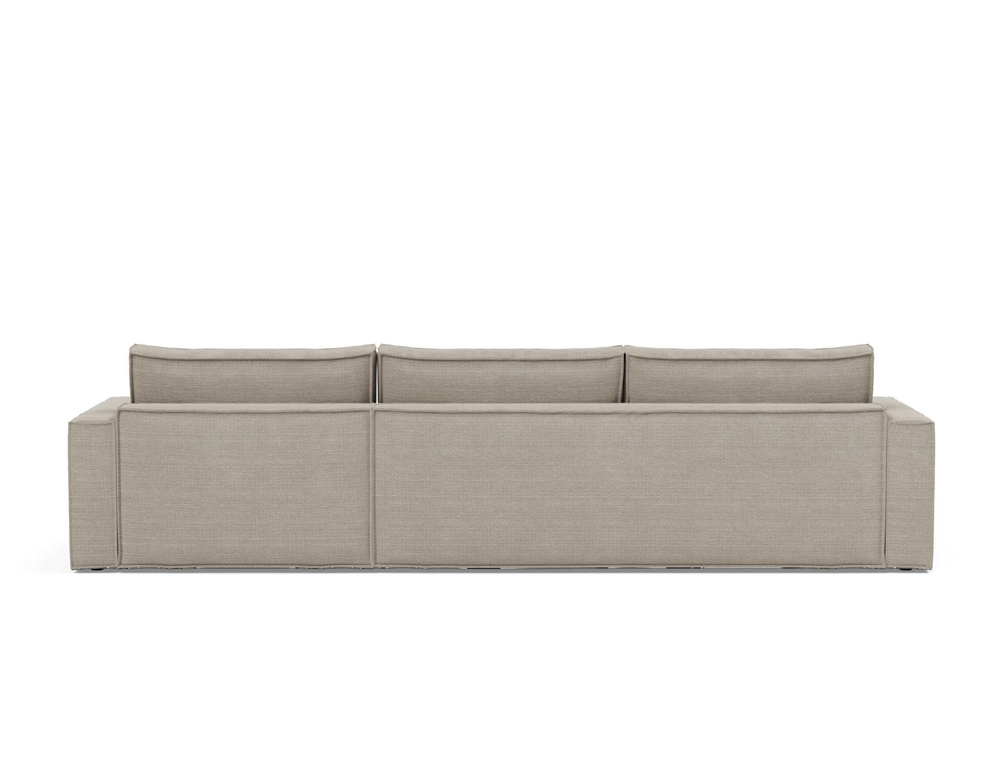 Schlafsofa Newilla mit Chaiselongue Strukturierter Stoff Kenya 579-Gravel