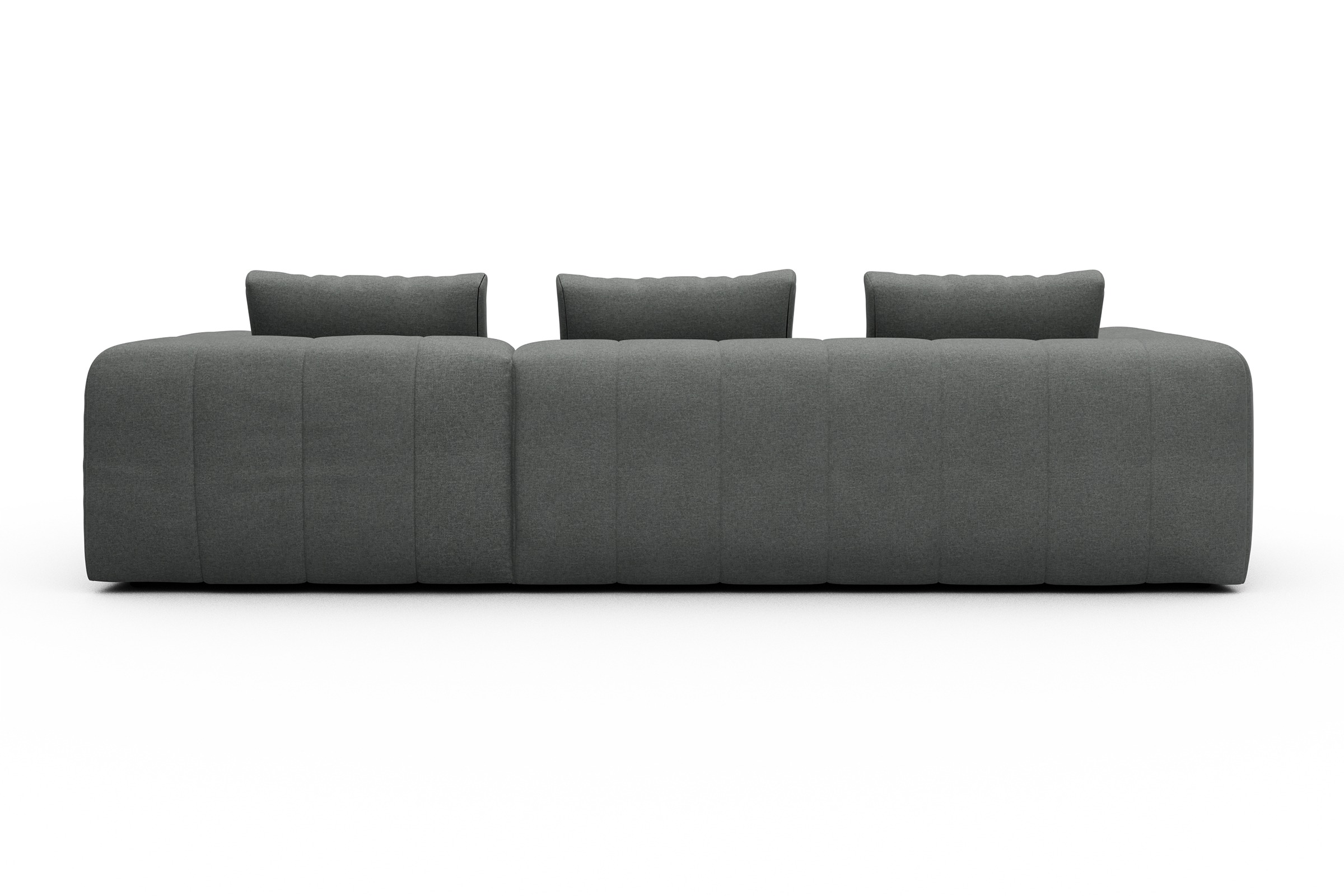 Ecksofa Hugo 2,5-Sitzer Armlehne links mit Chaiselongue Satya-Steel