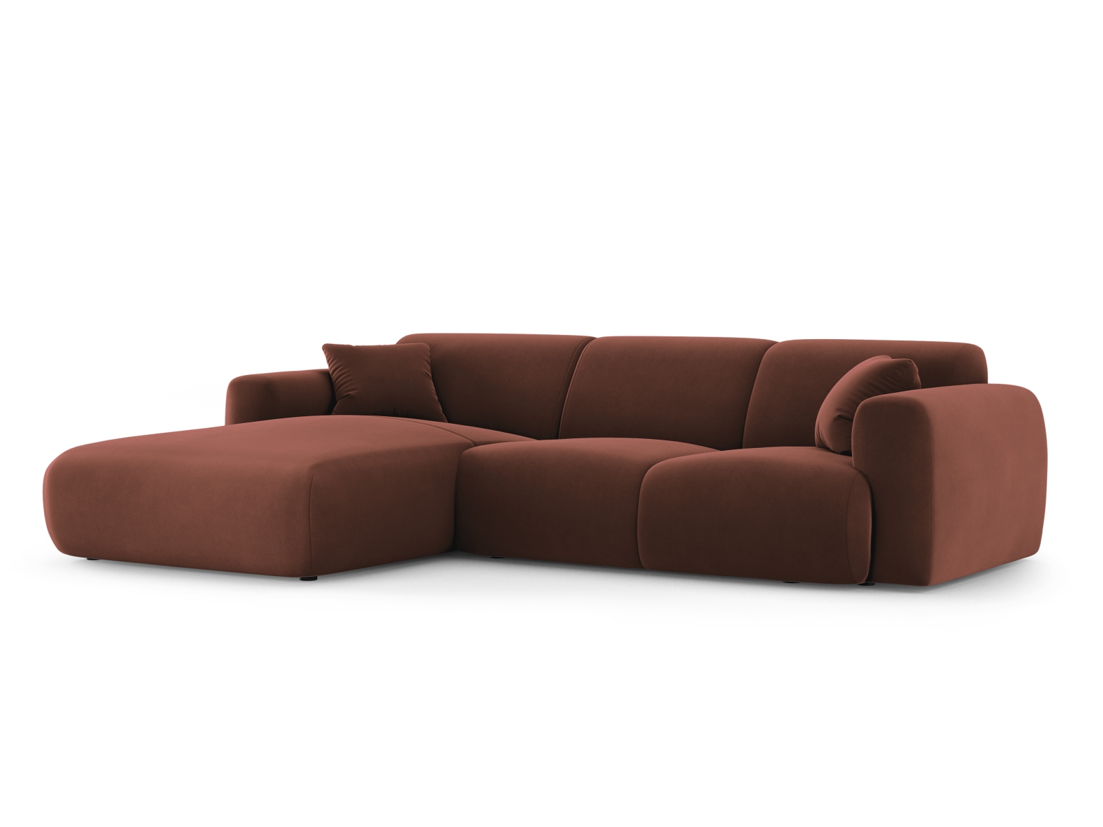 Cosmopolitan Design Ecksofa Nolio 4-Sitzer Samt Casino Cuoio Links