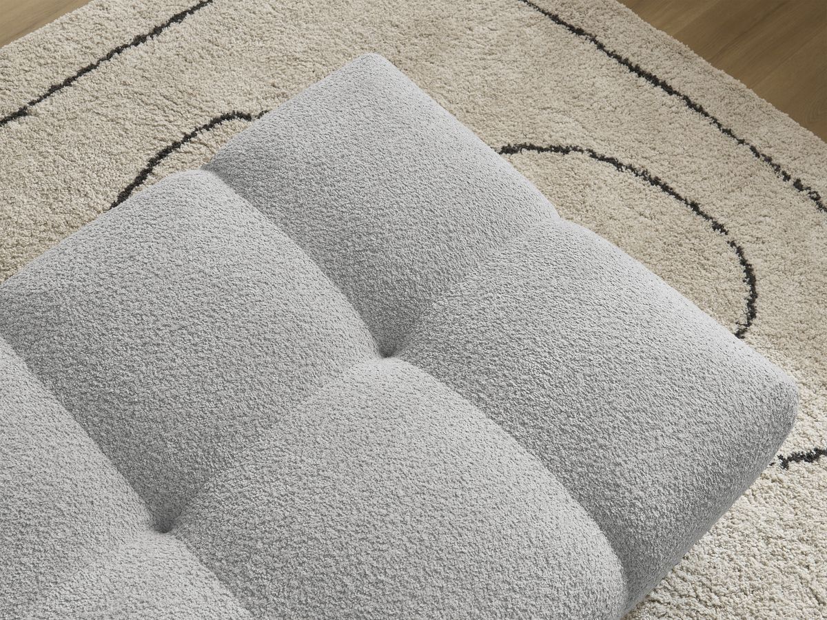Bobochic Anakin Pouf Bouclé-Stoff Hellgrau