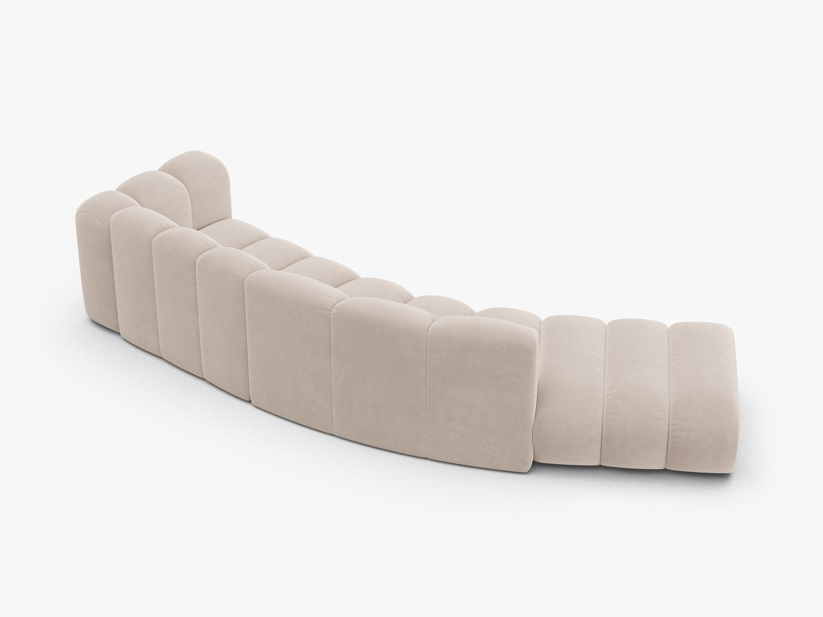 Micadoni Modulares Sofa Lupine 5-Sitzer Samt Venus Helles Beige Links