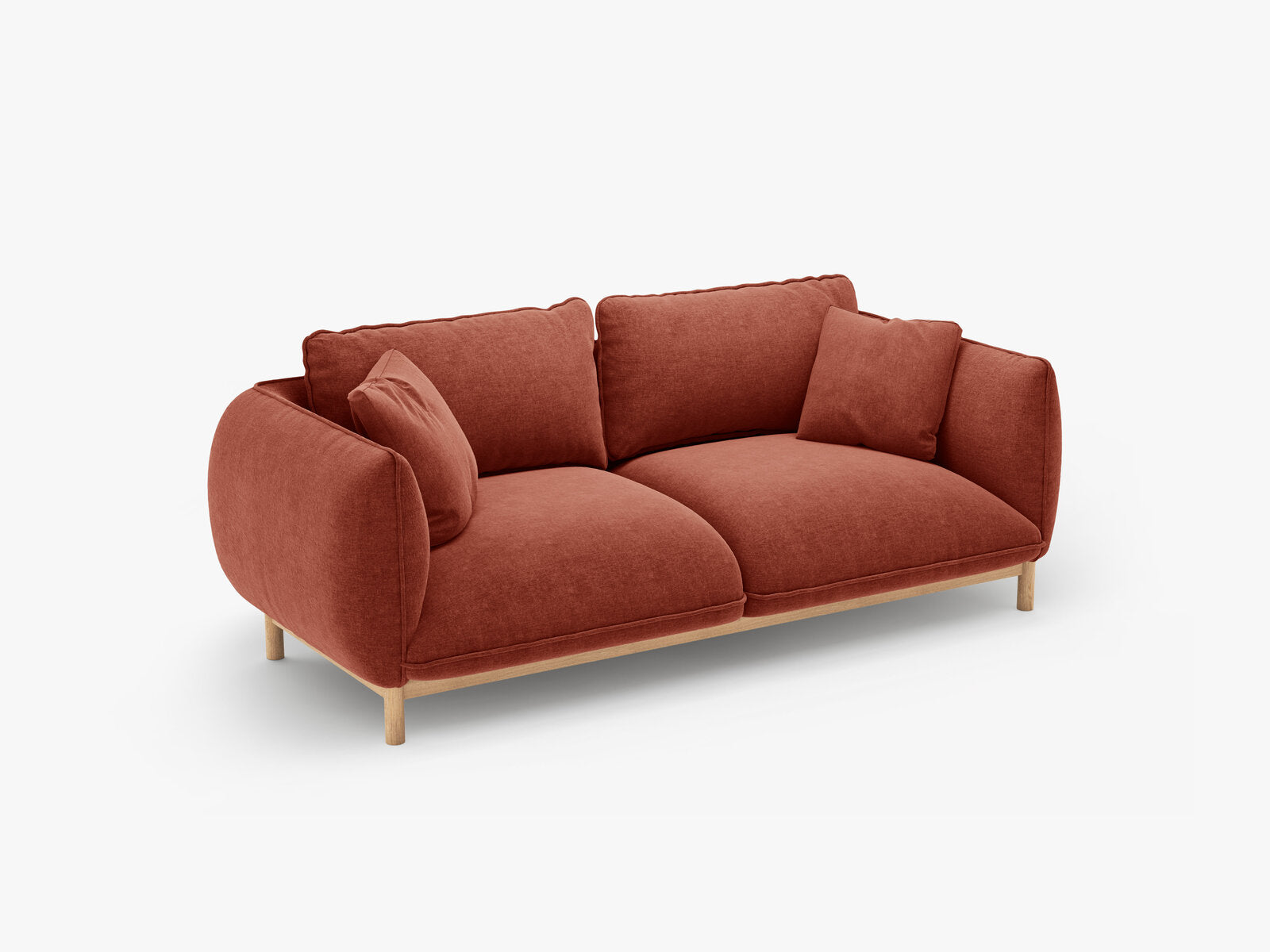 Micadoni Ada Sofa 2-Sitzer Strukturierter Stoff Wind Kastanienbraun