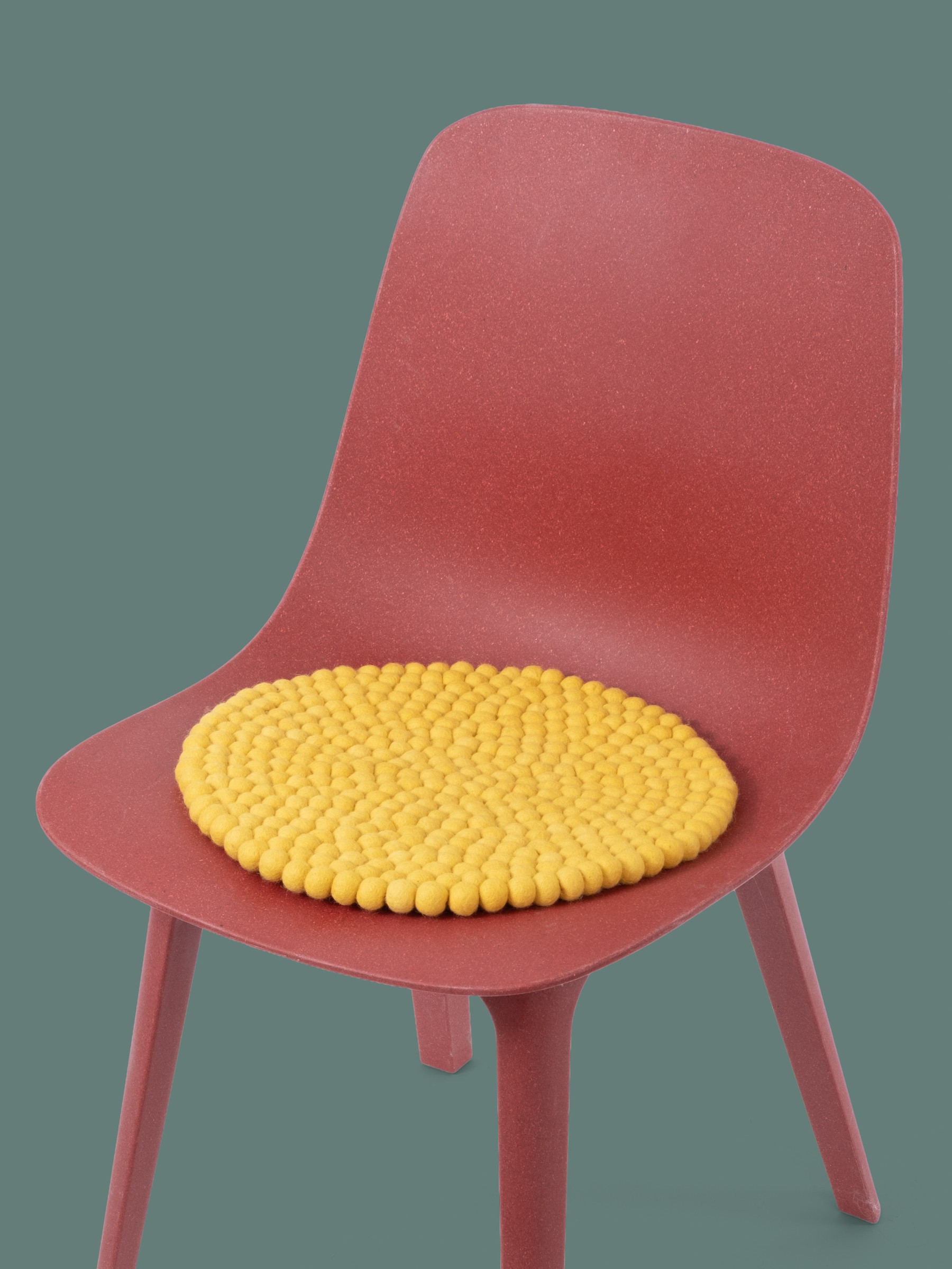 myfelt Kira Filzkugel-Sitzauflage Gelb Ø 36 cm