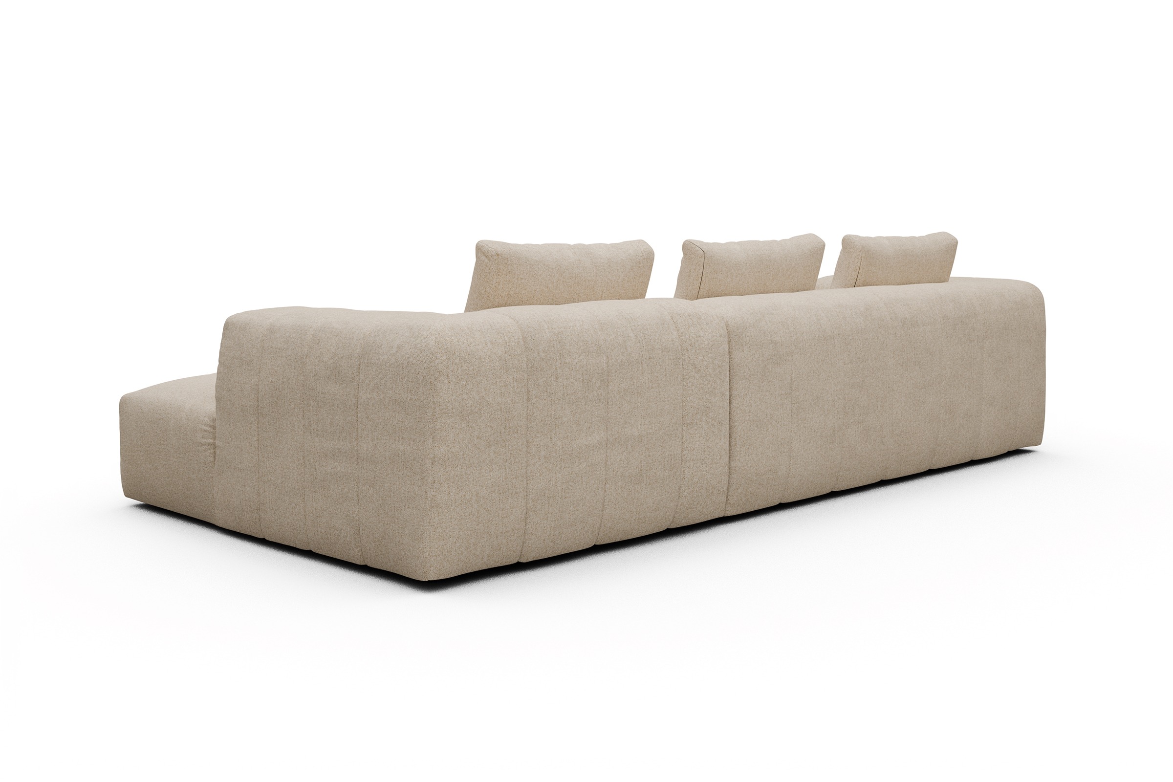 Ecksofa Hugo 2,5-Sitzer Armlehne links mit Chaiselongue Casone-Natural-Beige