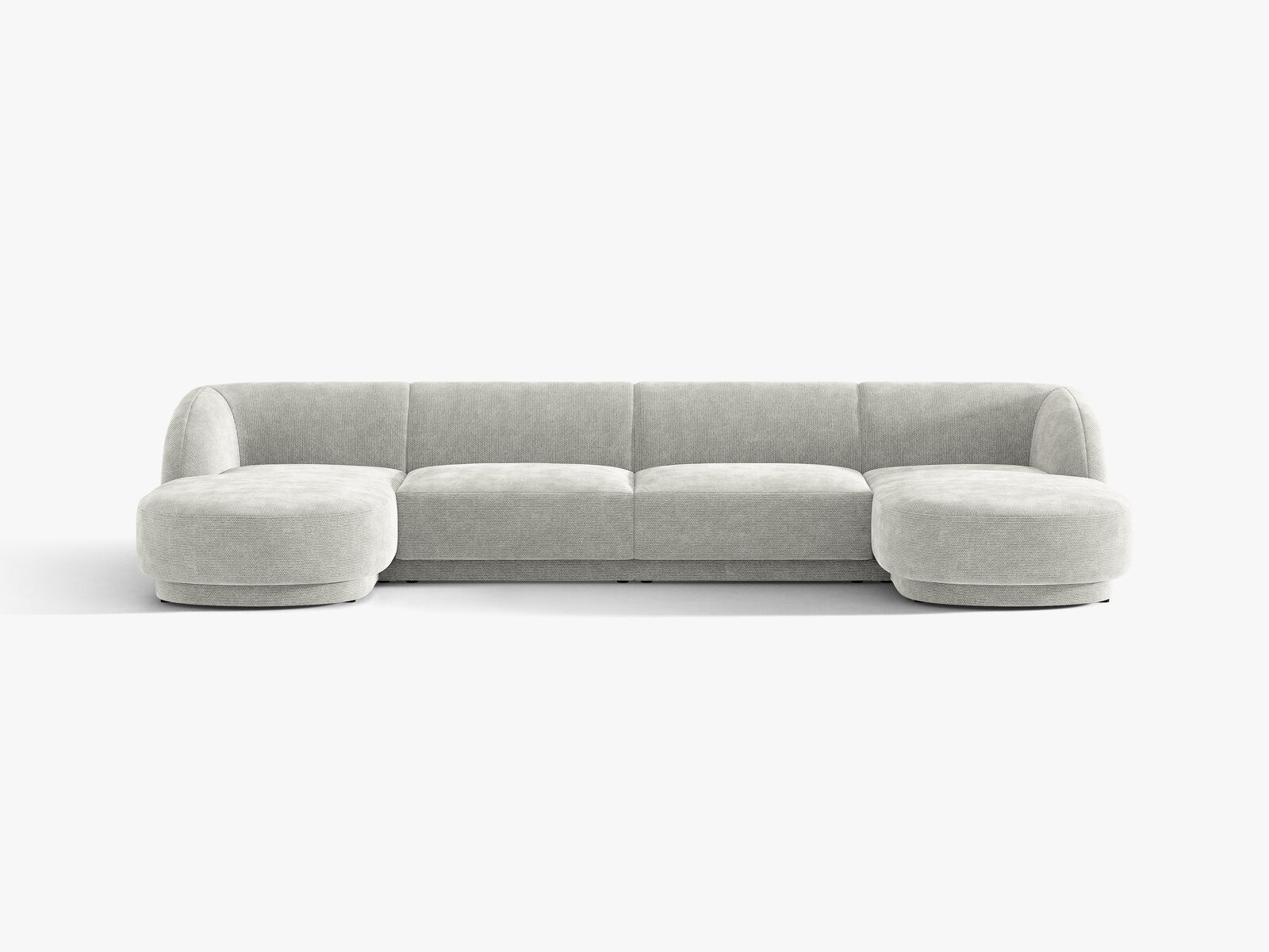 Micadoni Panorama-Sofa Miley 5-Sitzer Chenille Eden Silber