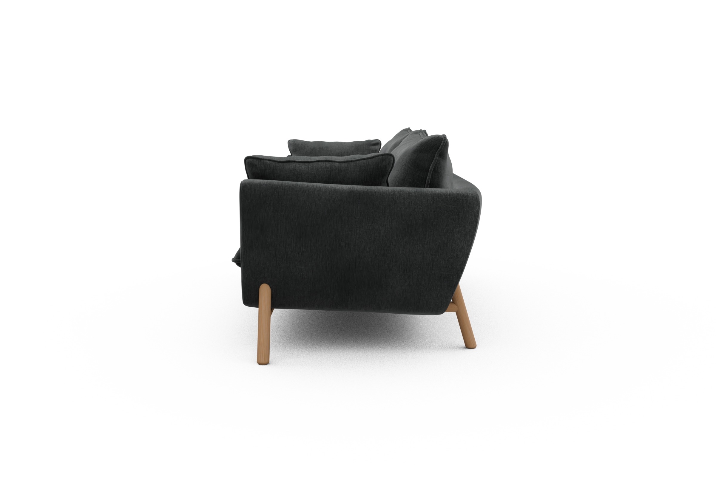 Sofa Emil PREMIUM 3-Sitzer Beinfarbe Eiche Natur Smooth-Deep-Warm-Grey