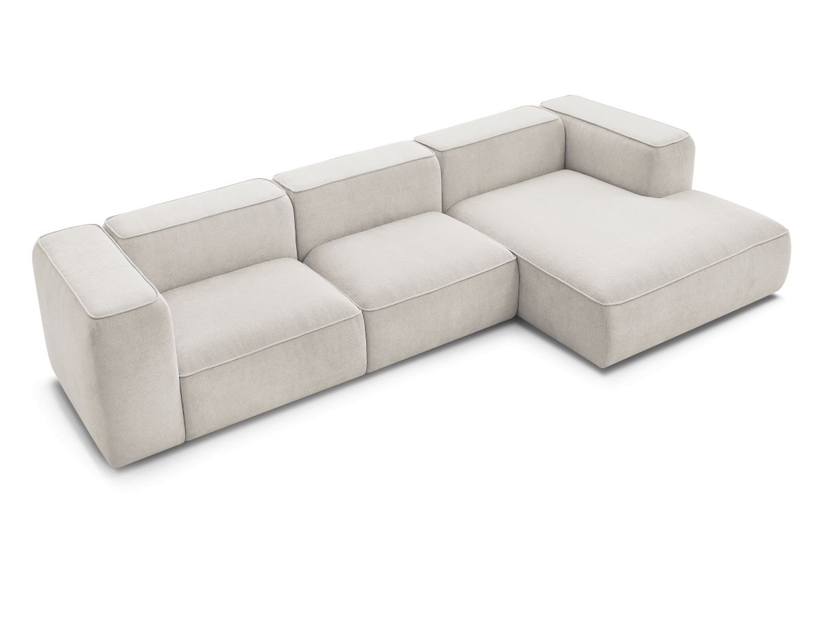Bobochic Zephyr Ecksofa 349 × 165 cm Strukturstoff Beige Ecke rechts