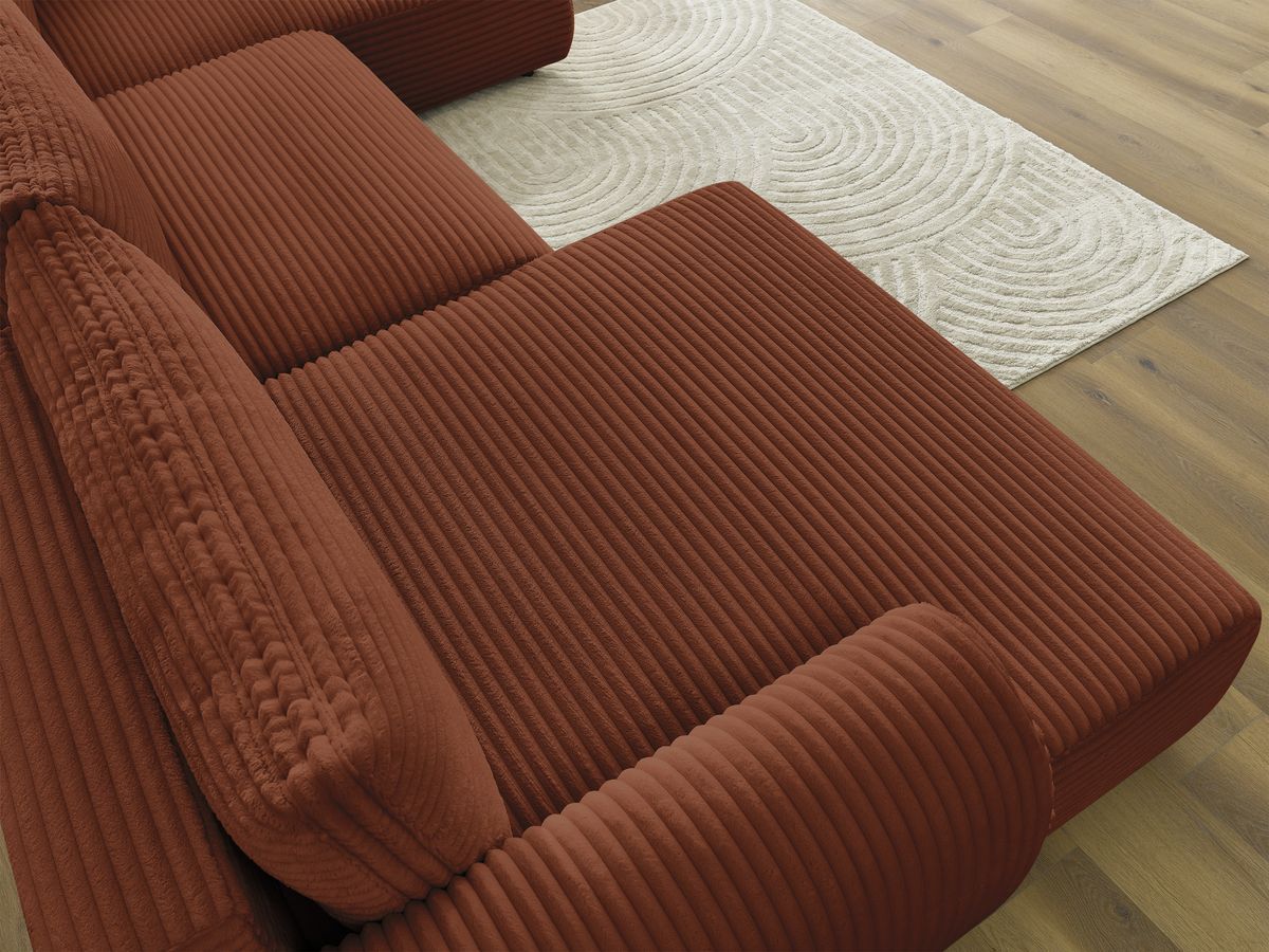 Bobochic Lucien Wohnlandschaft Breitcord weich Orange Ecke links
