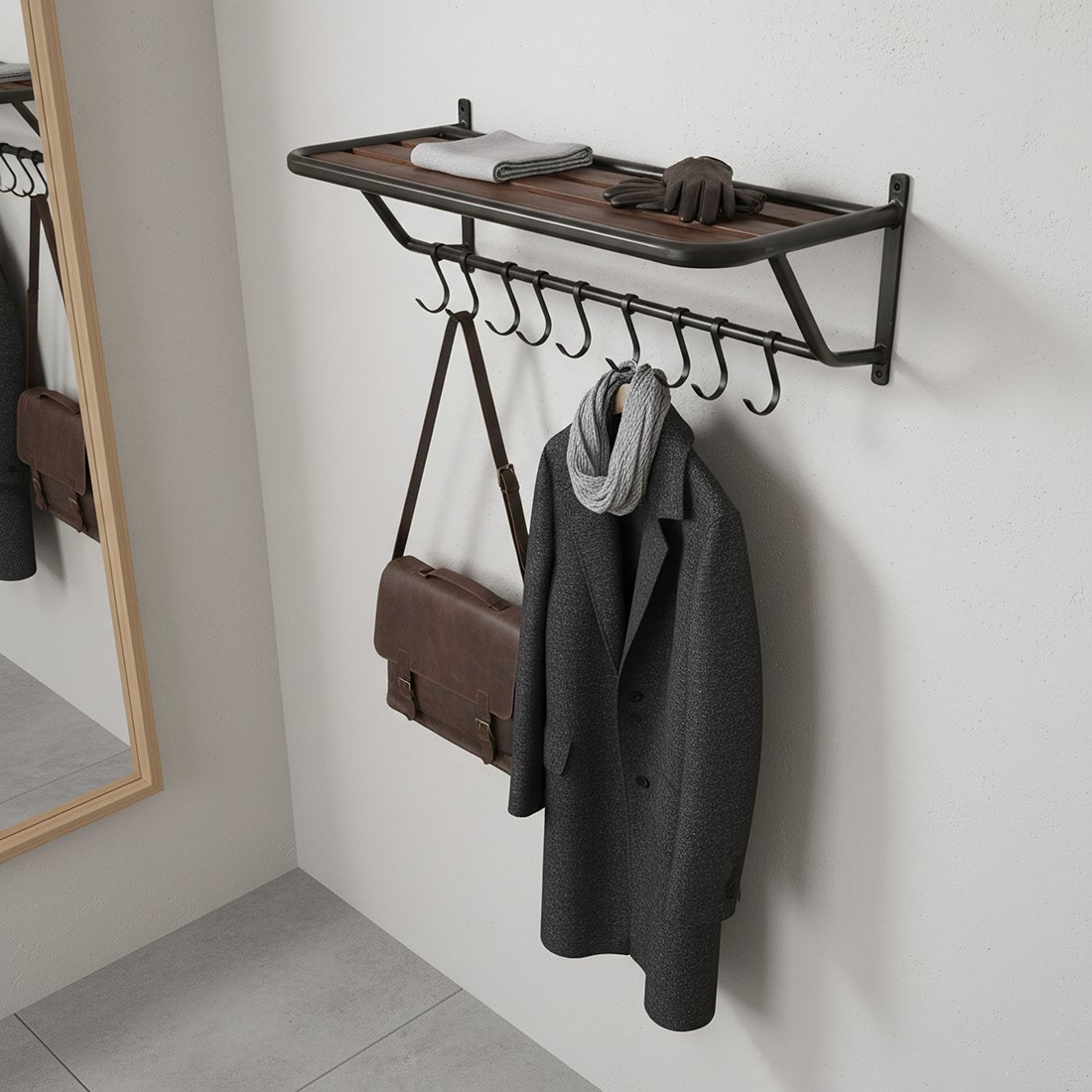 Raw Materials Wandgarderobe Factory Recyclingholz 8 Haken