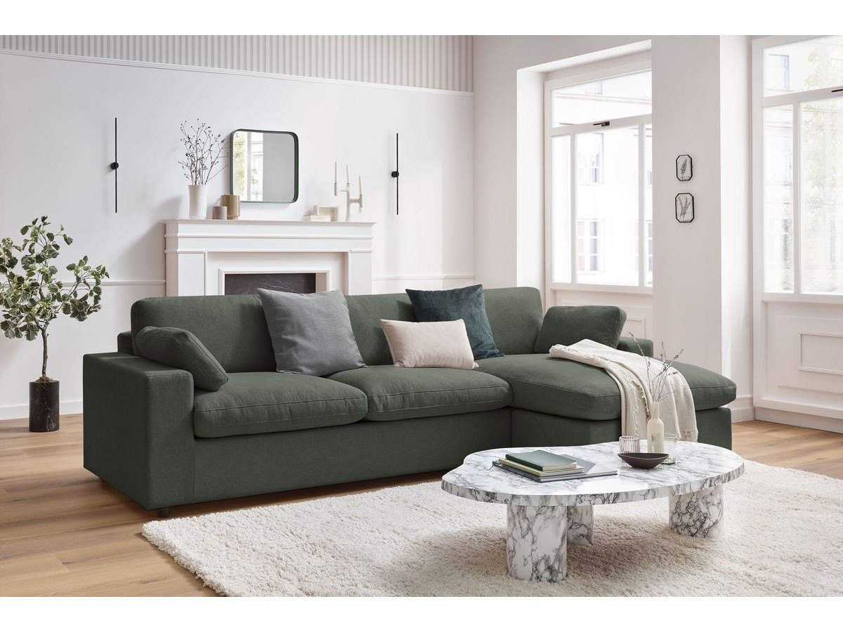 Bobochic Belair Ecksofa 280 × 139 cm Stoff Grün