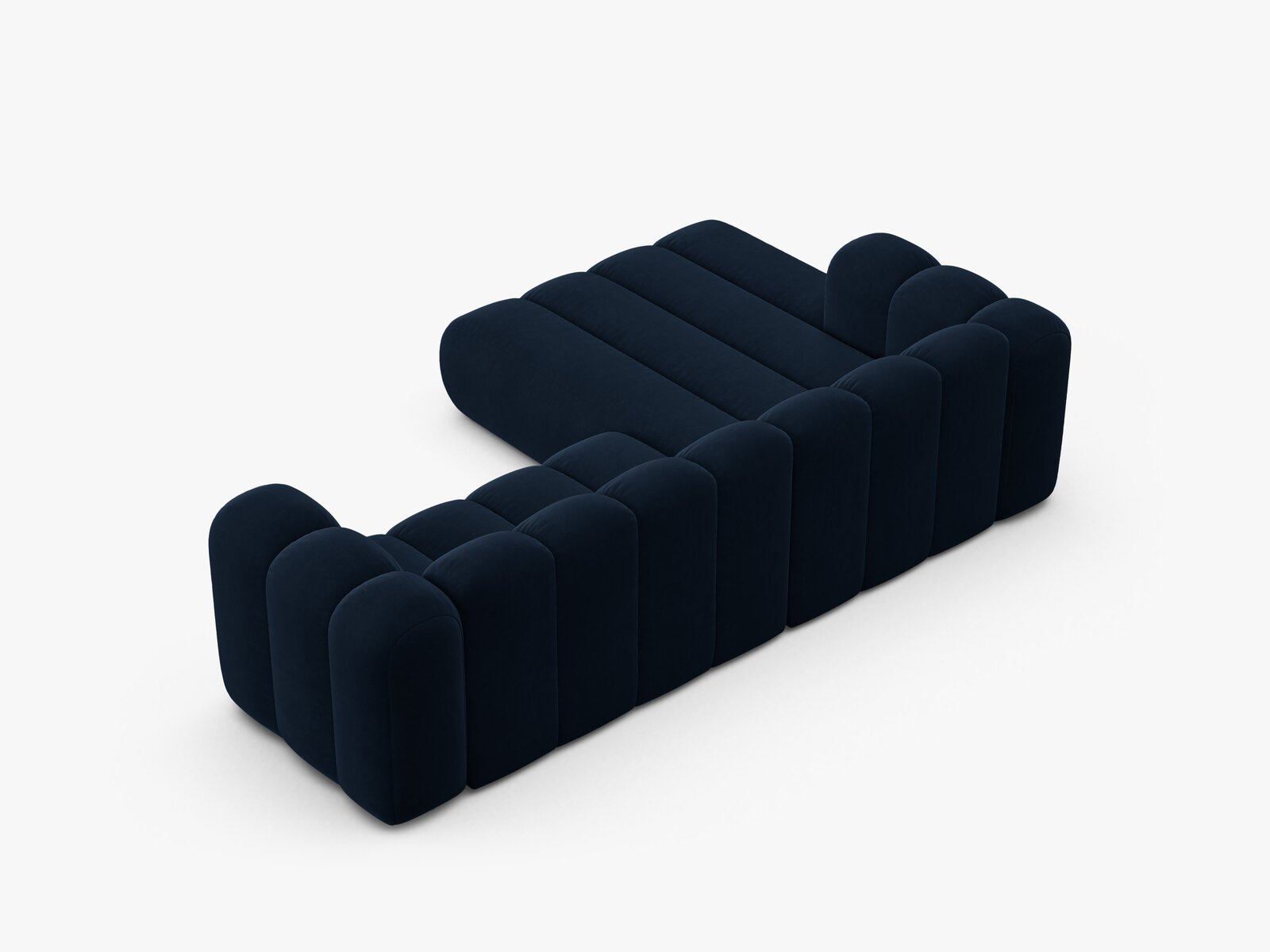 Micadoni Modulares Ecksofa Lupine 4-Sitzer mittelgroß Links Samt Salvador Königsblau