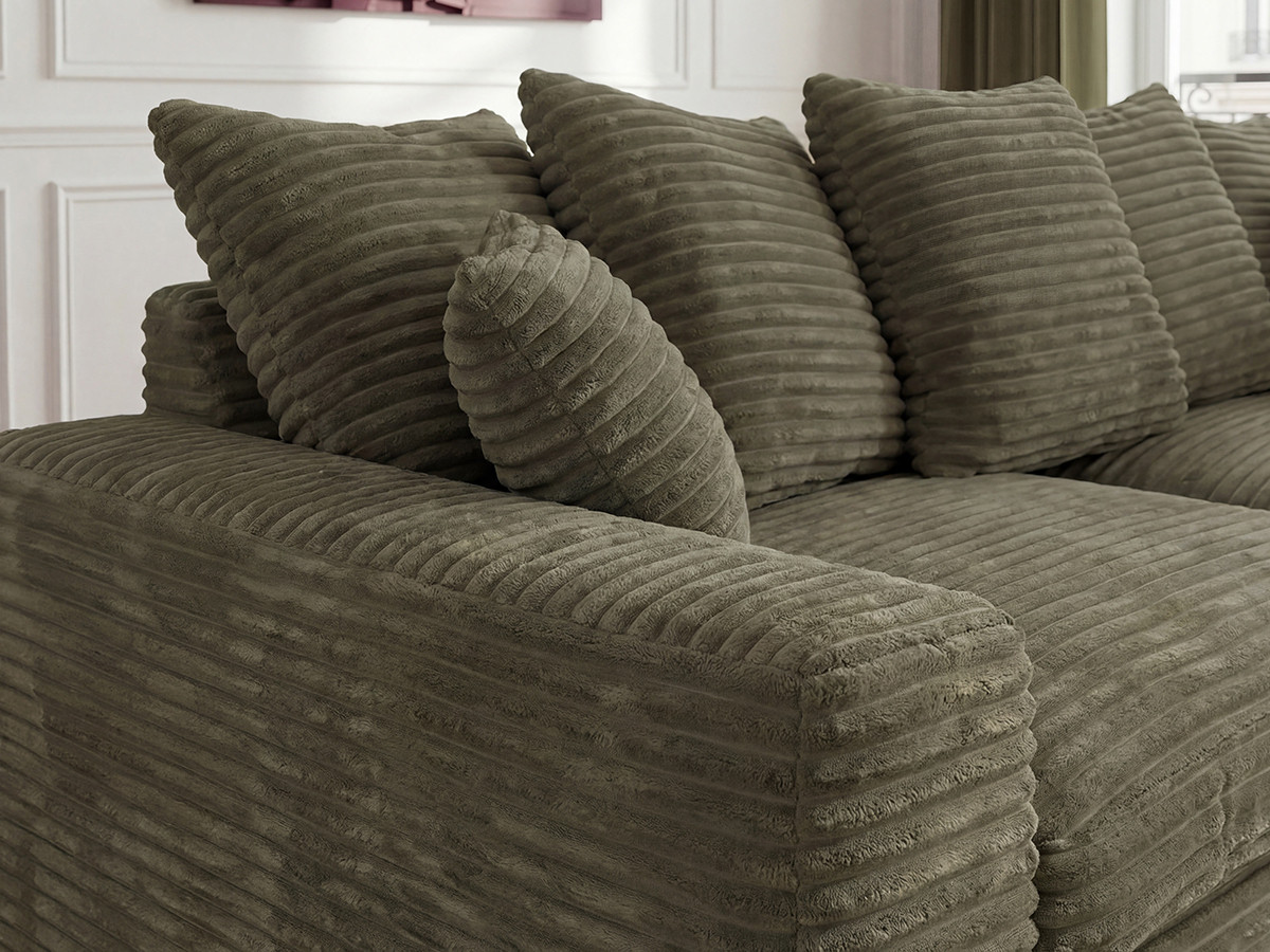 Bobochic Nevada Ecksofa Breitcord weich Grün