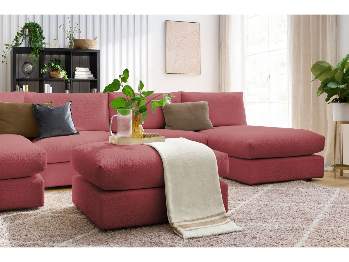 Bobochic Paris Wohnlandschaft Bouclé-Stoff Rot
