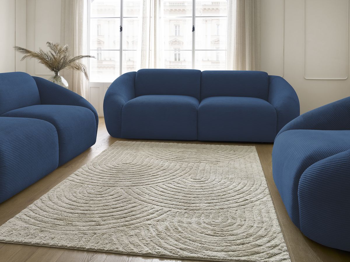 Bobochic Tina Sofa 6-Sitzer Cordsamt Dunkelblau