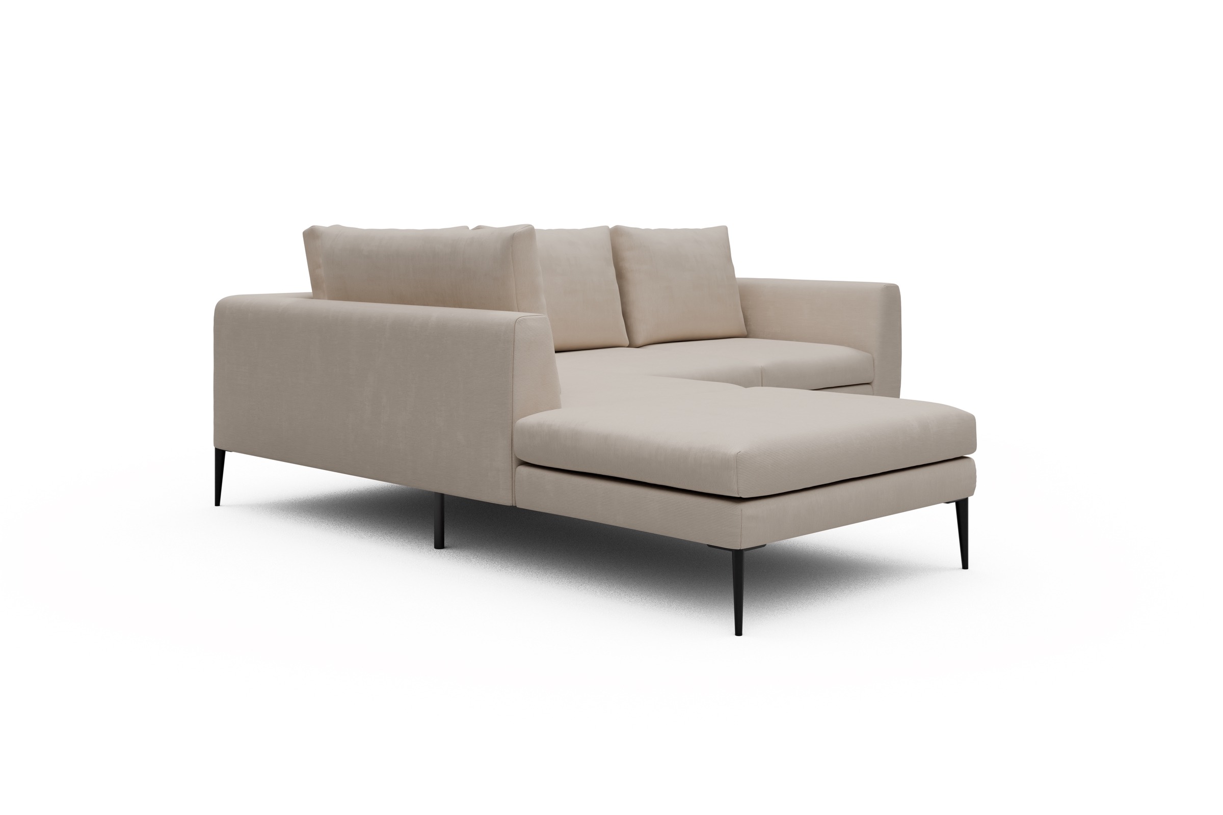 Ecksofa Paul Relax-Ecke links mit 2-Sitzer Cordufine-Off-White