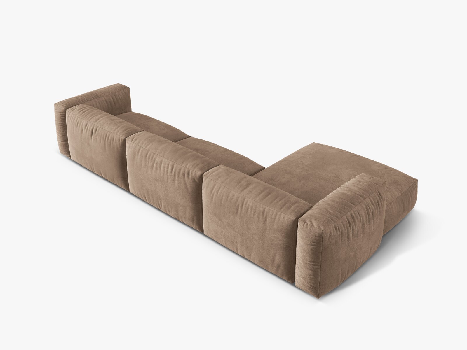 Micadoni Ecksofa Martina 3-Sitzer Links Samt Vogue Dunkelbeige