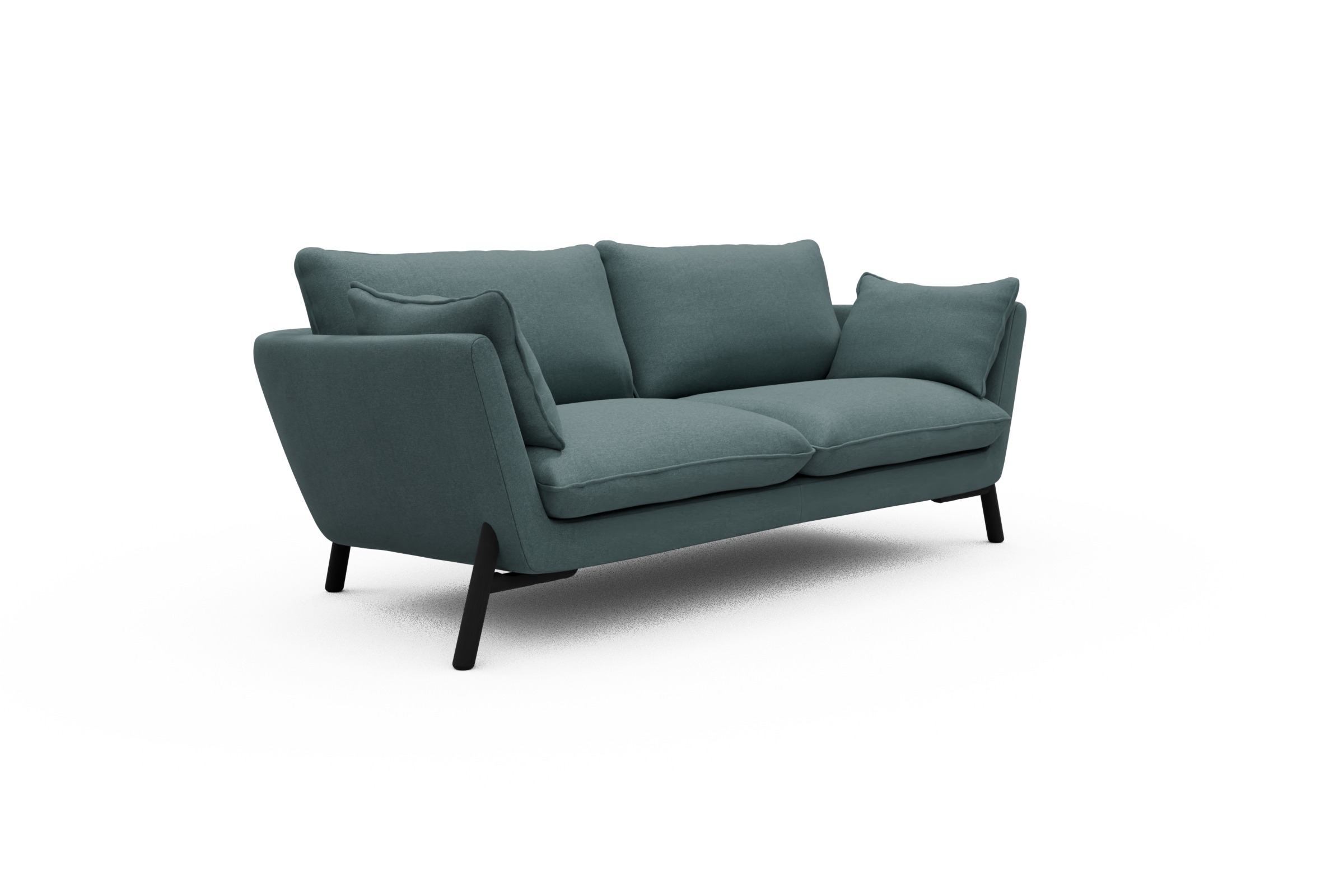 Sofa Emil 2-Sitzer Beinfarbe Eiche Schwarz Satya-Niagara